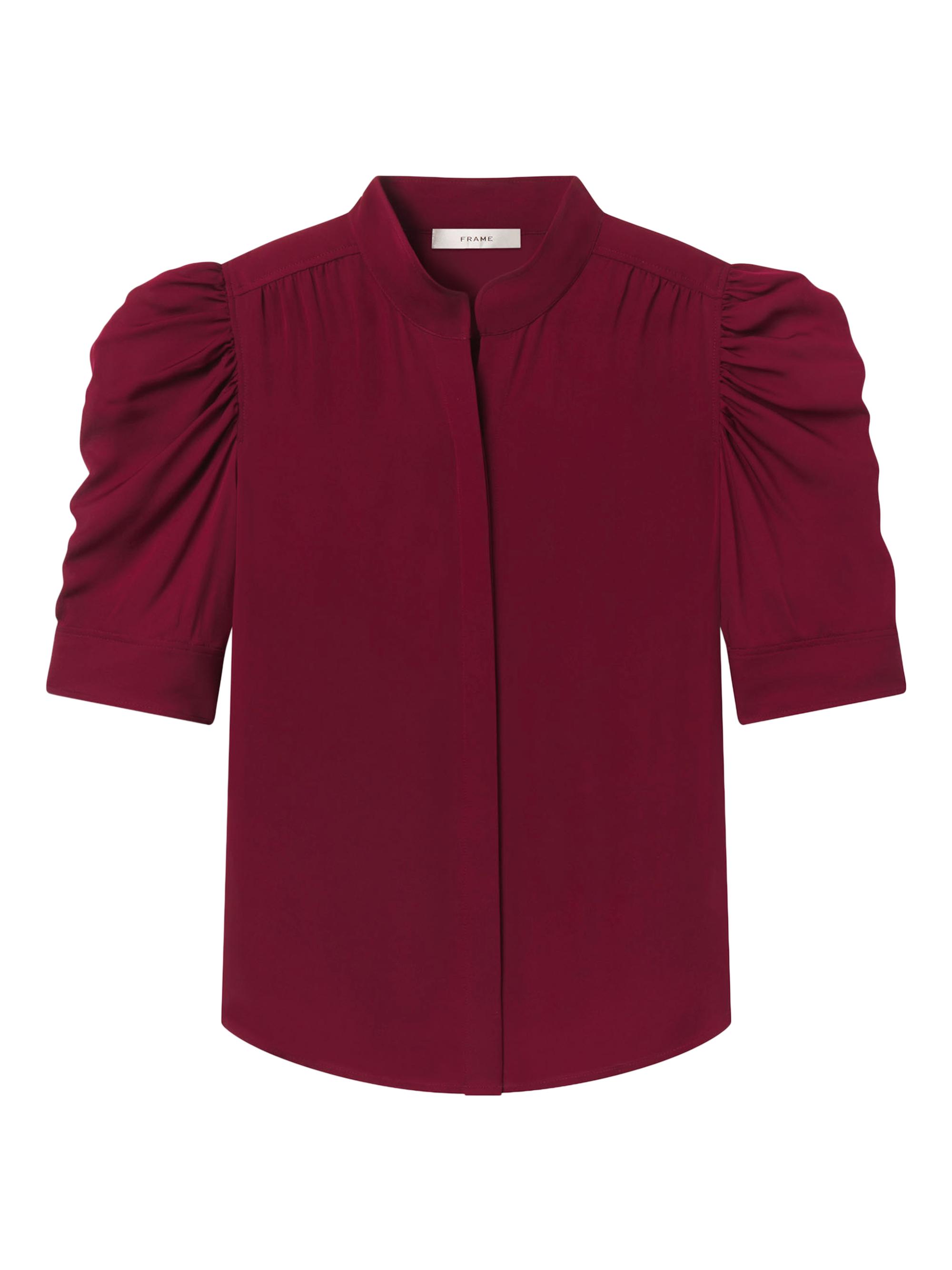 FRAME Women's The Gillian Silk Top - Garnet