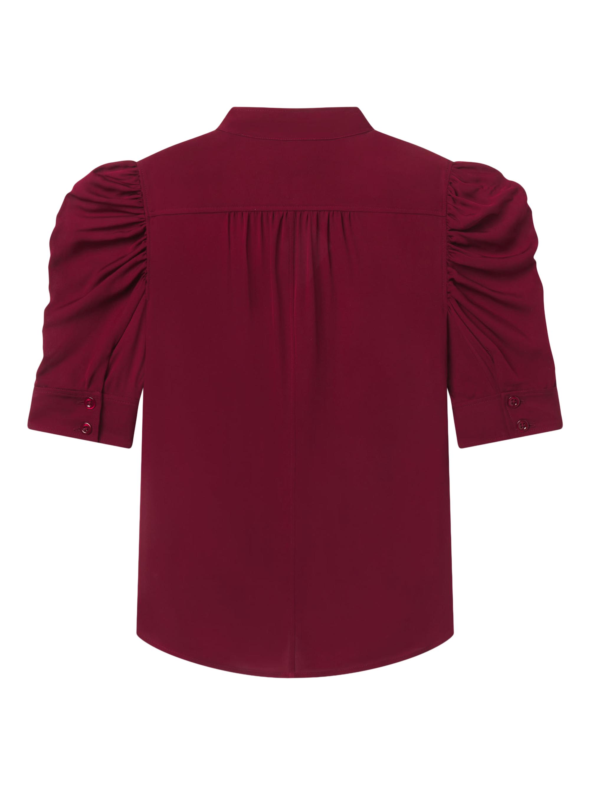 FRAME Women's The Gillian Silk Top - Garnet | Thumbnail 3