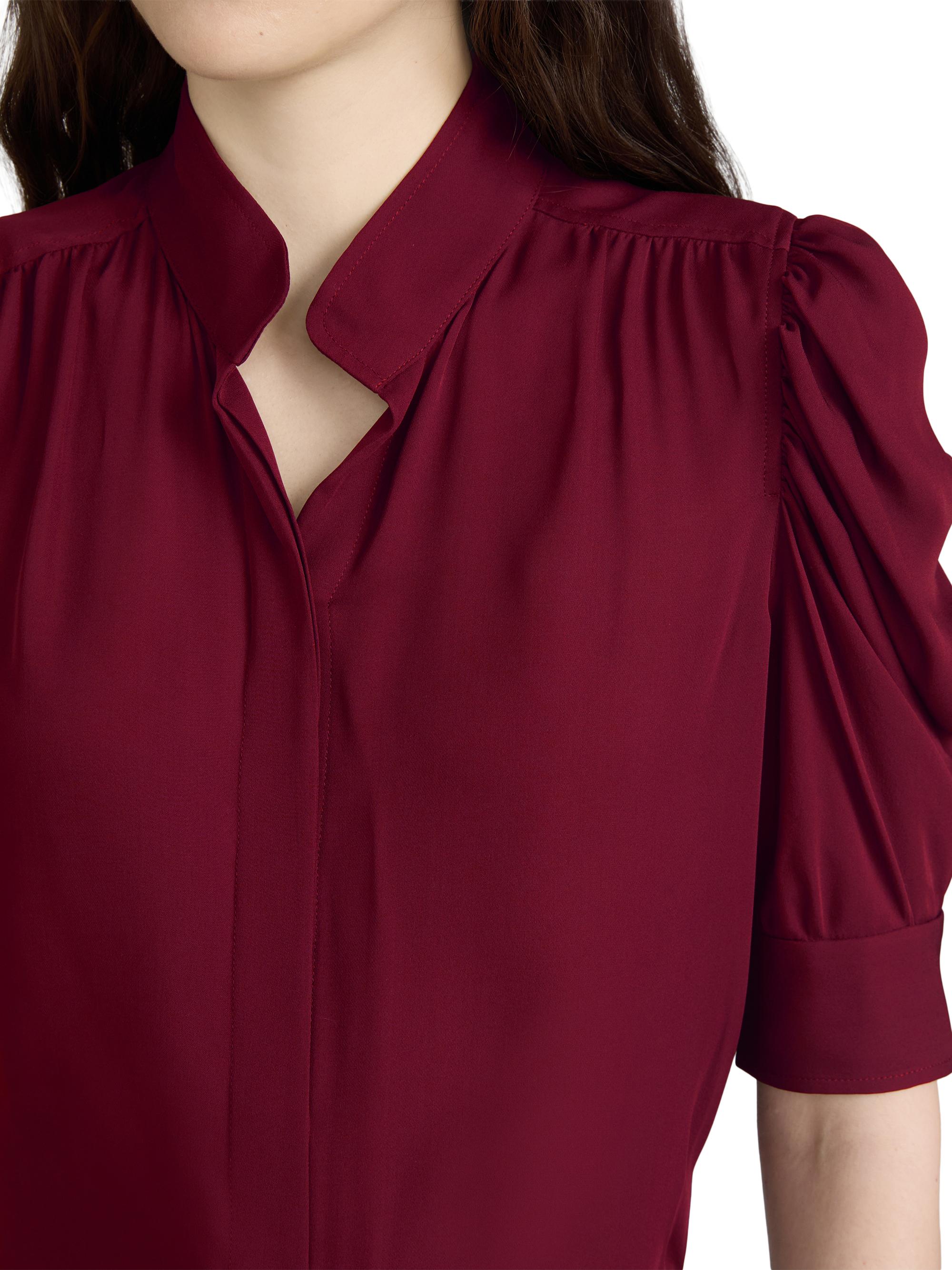 FRAME Women's The Gillian Silk Top - Garnet | Thumbnail 7