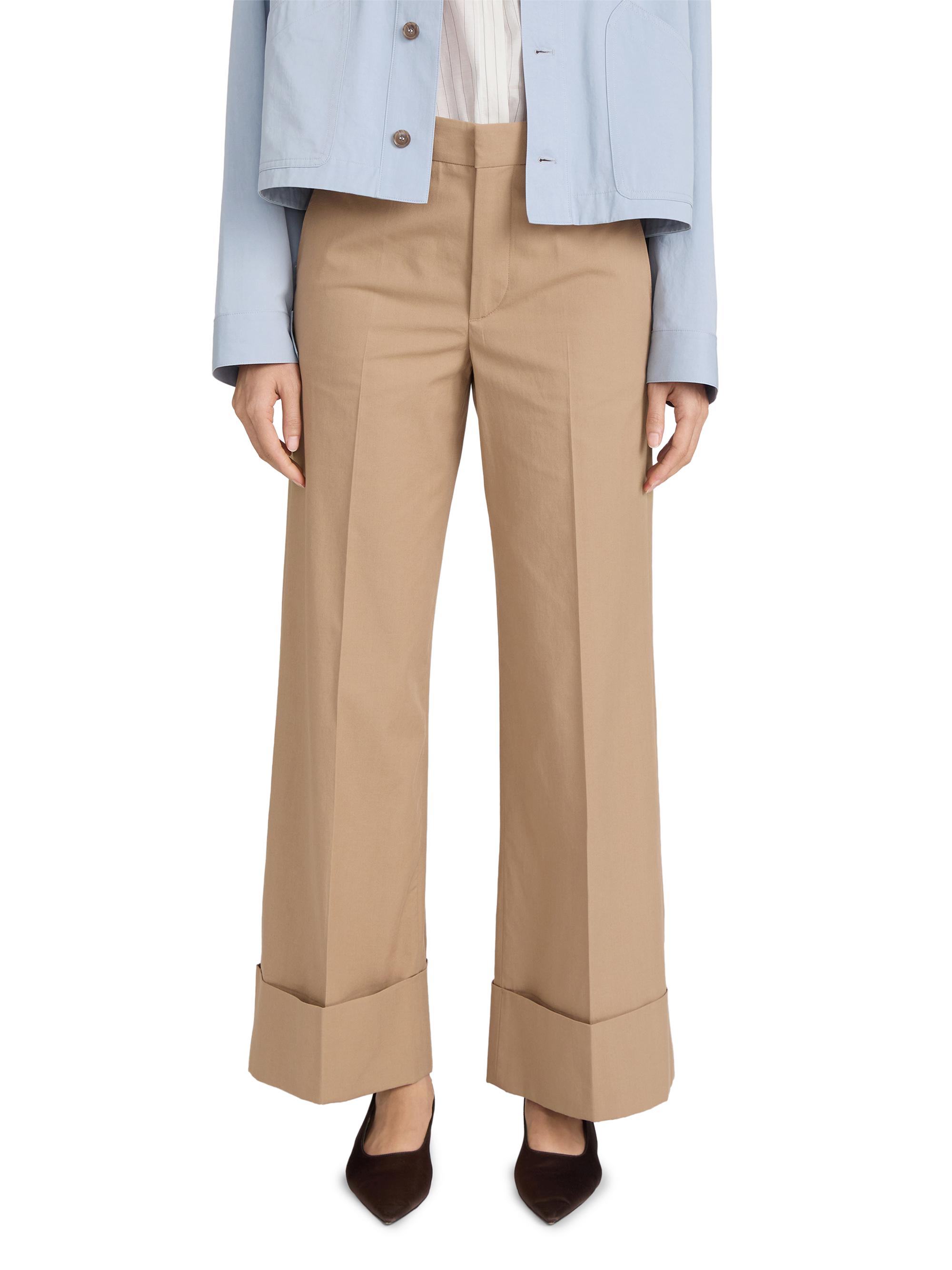FRAME Women's The Slim Palazzo Trousers - Khaki | Thumbnail 6
