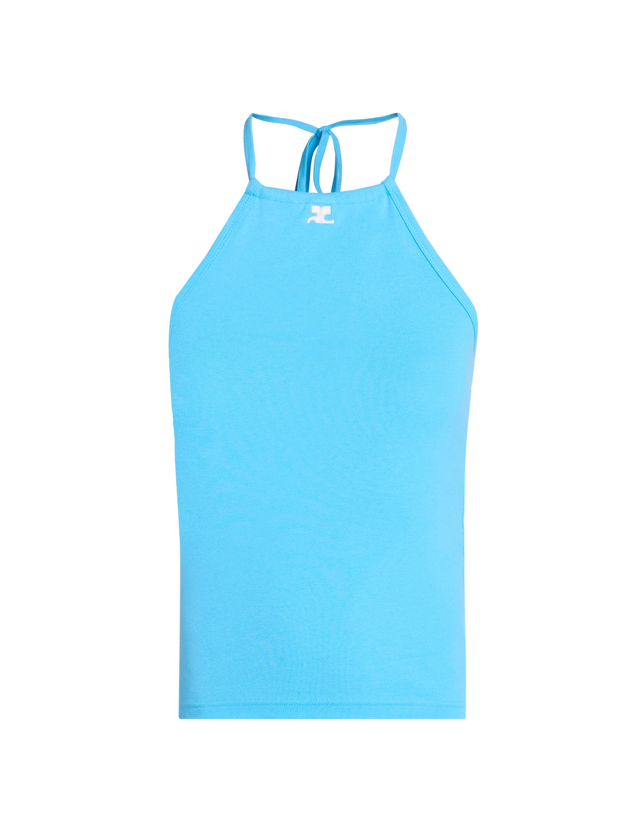 Courreges Women's Contrast Tie-Back Tank - Black Heritage White