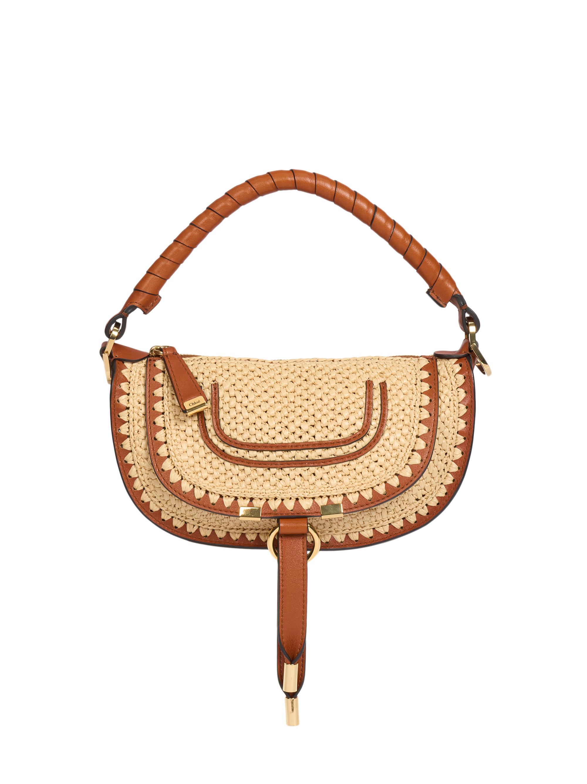 Chloé Women's Marcie Leather-Trim Raffia Shoulder Bag - Clay Brown | Thumbnail 8