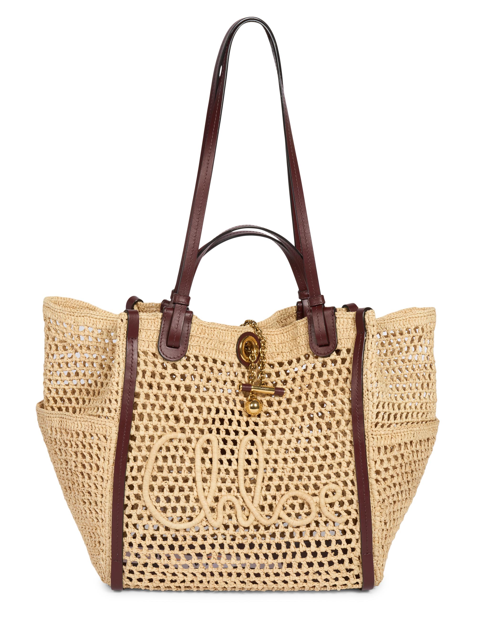 Chloé Women's Iconic Raffia-Leather Tote Bag - Hot Sand