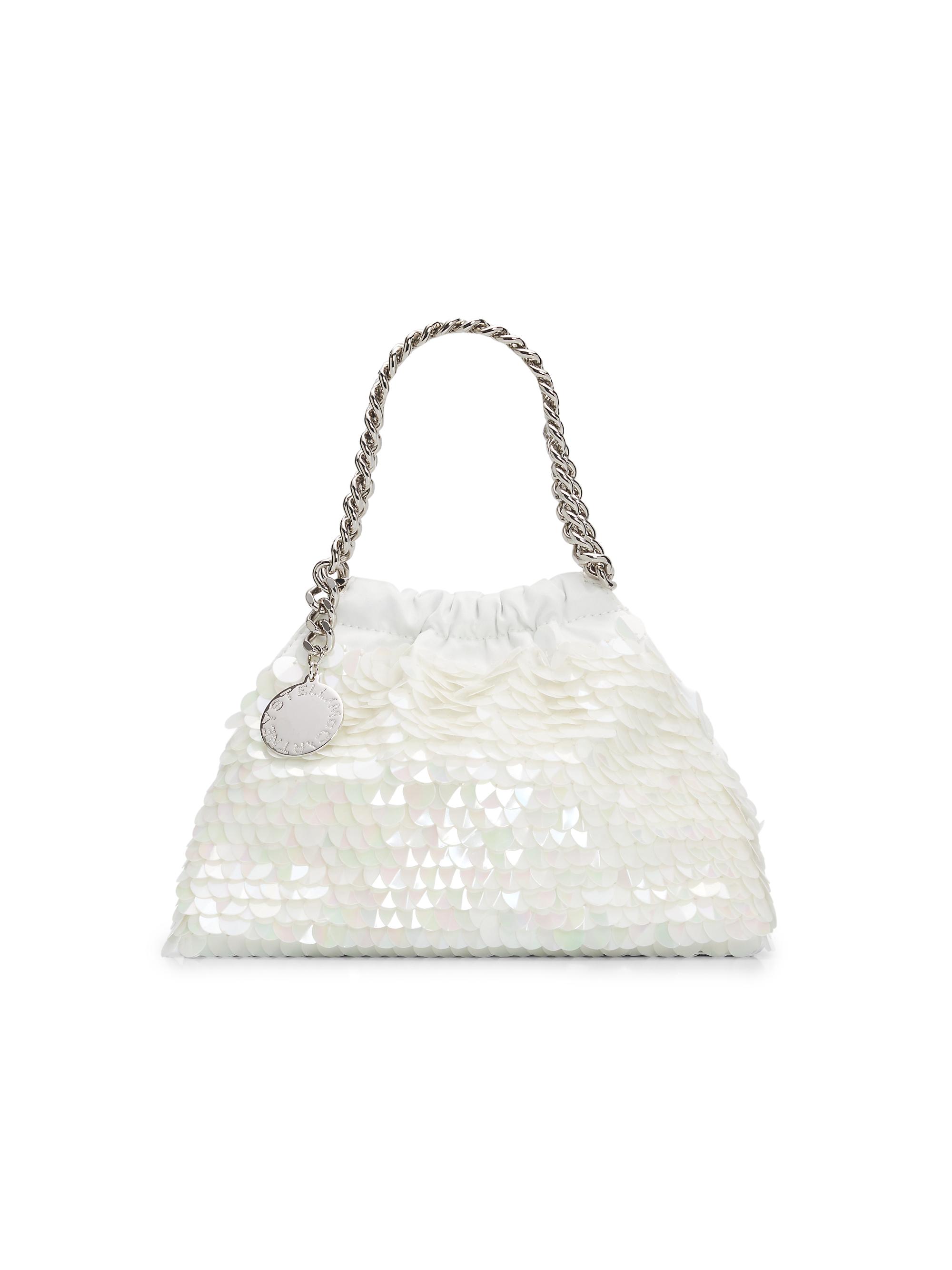 Stella McCartney Women's Falabella Sequin Mini Drawstring Bag - White