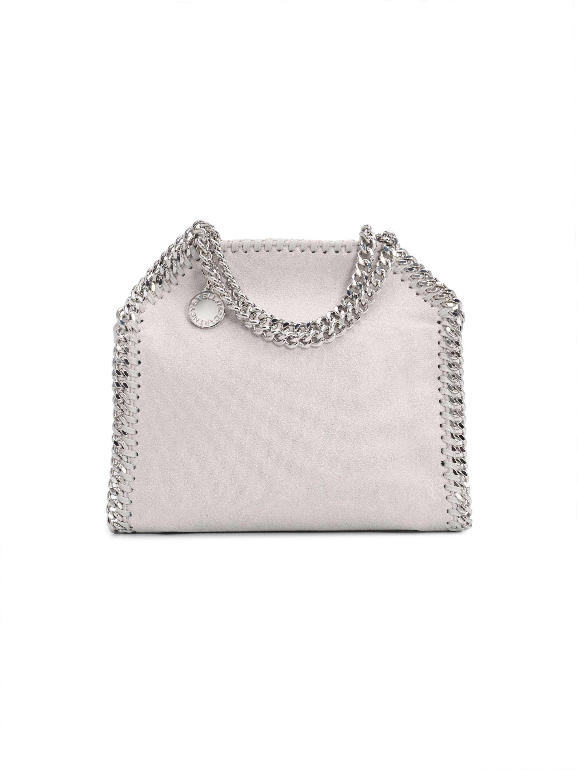 Stella McCartney Women's Falabella Eco Shaggy Deer Tiny Tote Bag - Pearl Grey