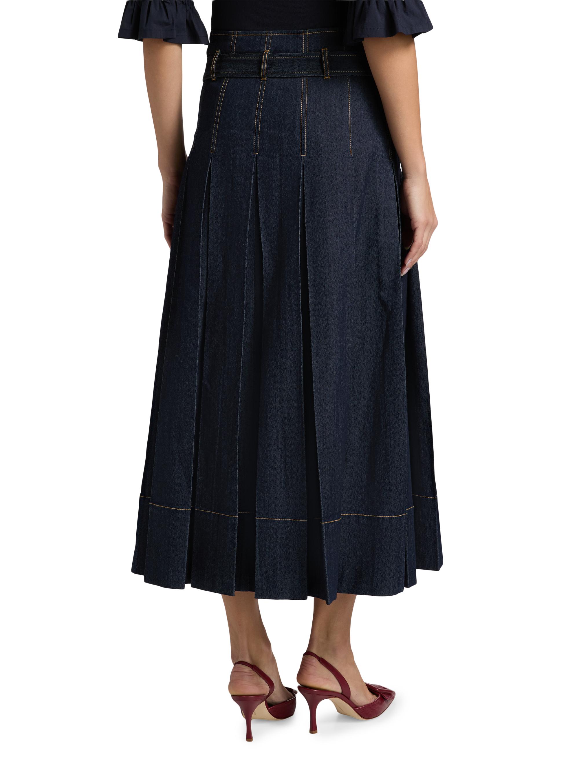 【完売品】人気MARK&LONA Pleats Skirt | WOMEN 38 Cinq à Sept Rylee Pleated Denim Belted Maxi-Skirt | Saks Fifth Avenue