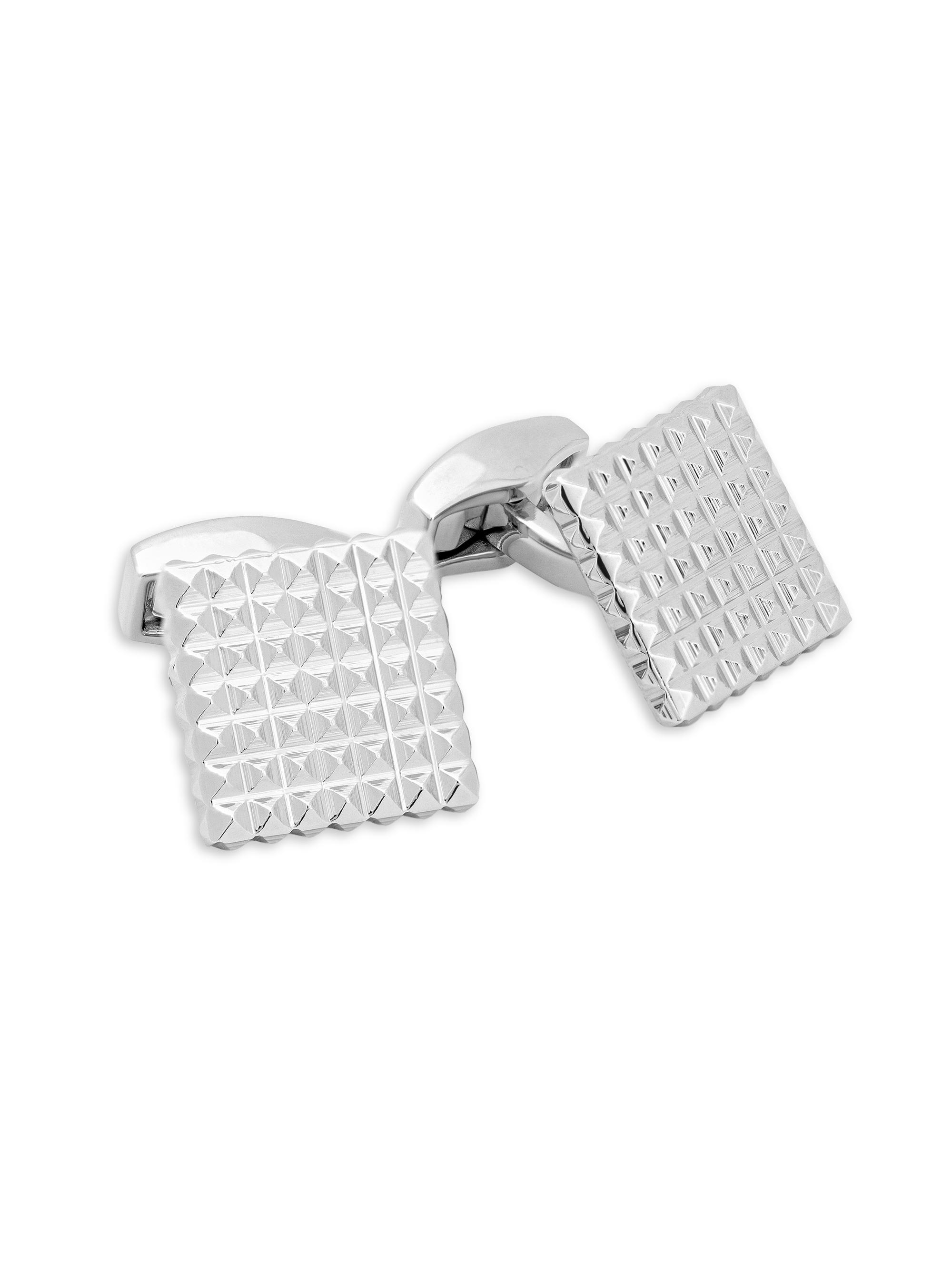 Tateossian Men's Silvertone 3D Pyramid Cufflinks - Silver