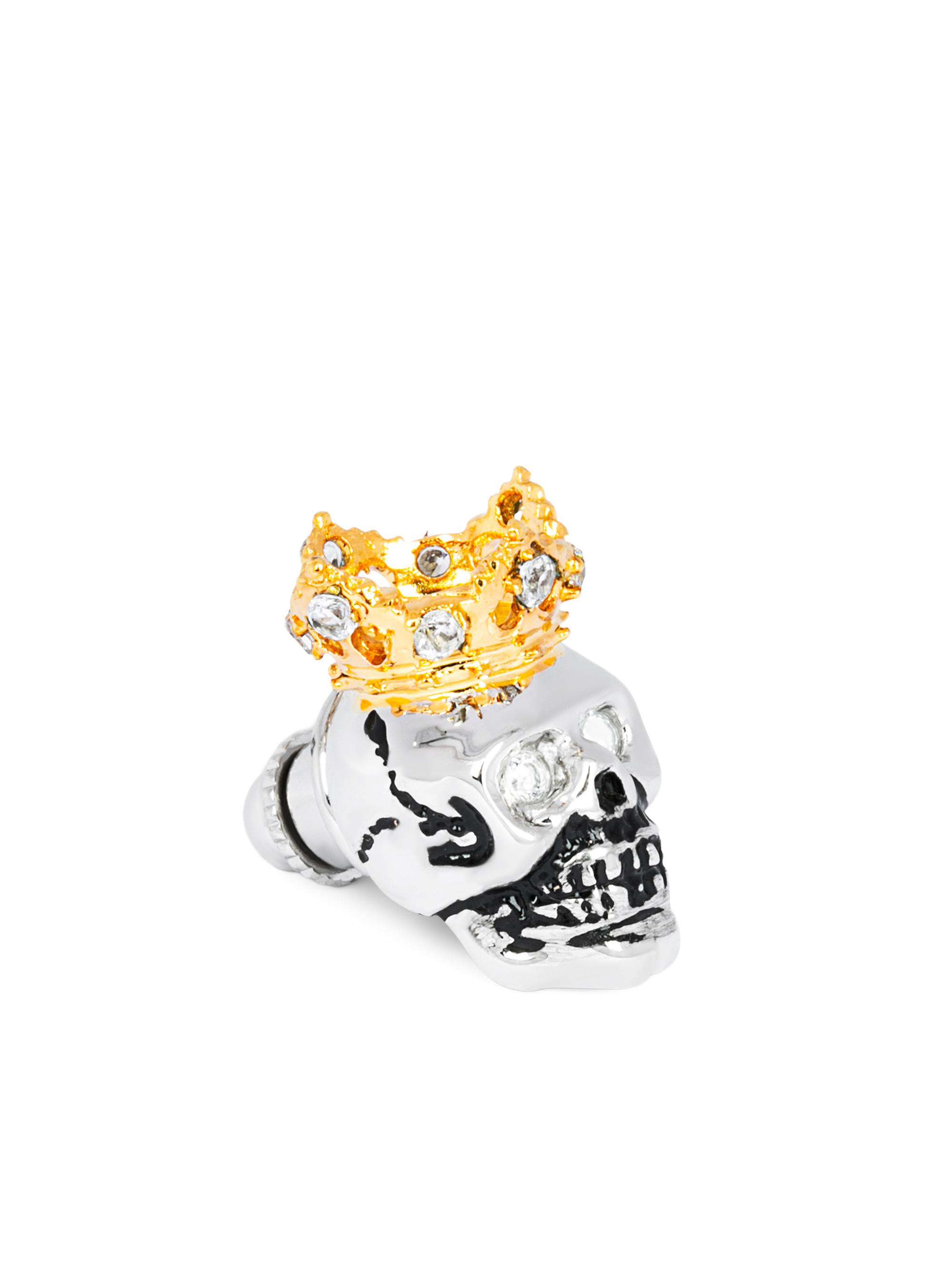 Tateossian Men's Two-Tone & Cubic Zirconia Skull Novelty Pin - Yellow