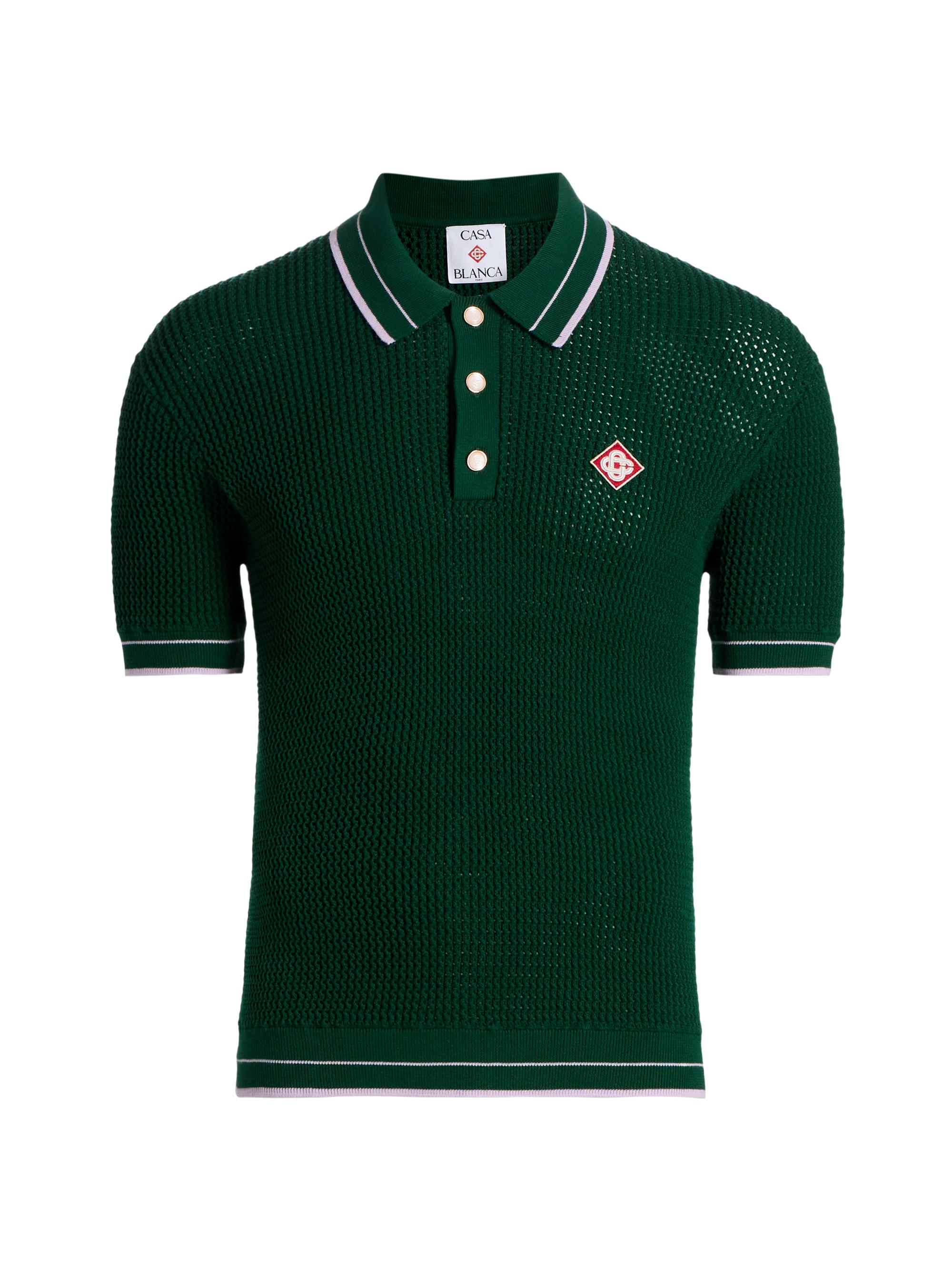 Casablanca Men's Mini-Crocheted Polo Shirt - Cotton