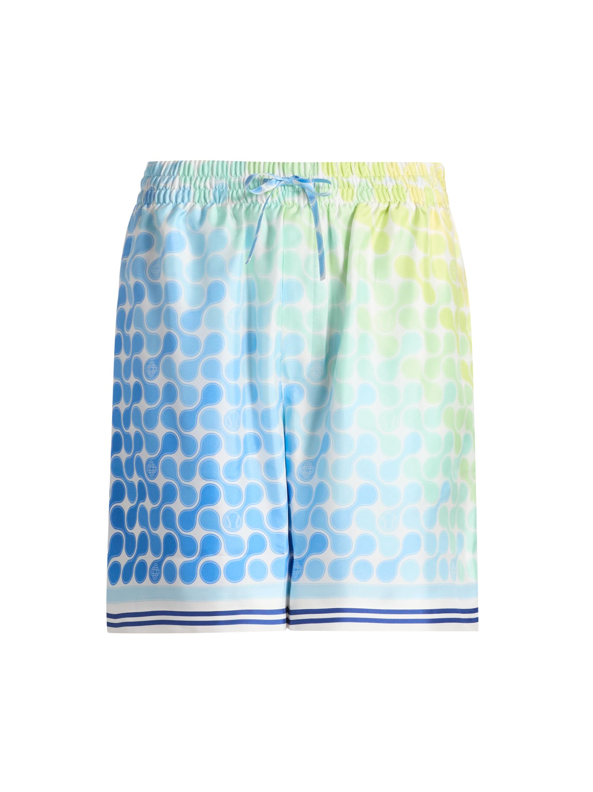 Casablanca Men's Tennis Tile Silk Shorts - Optic Drop
