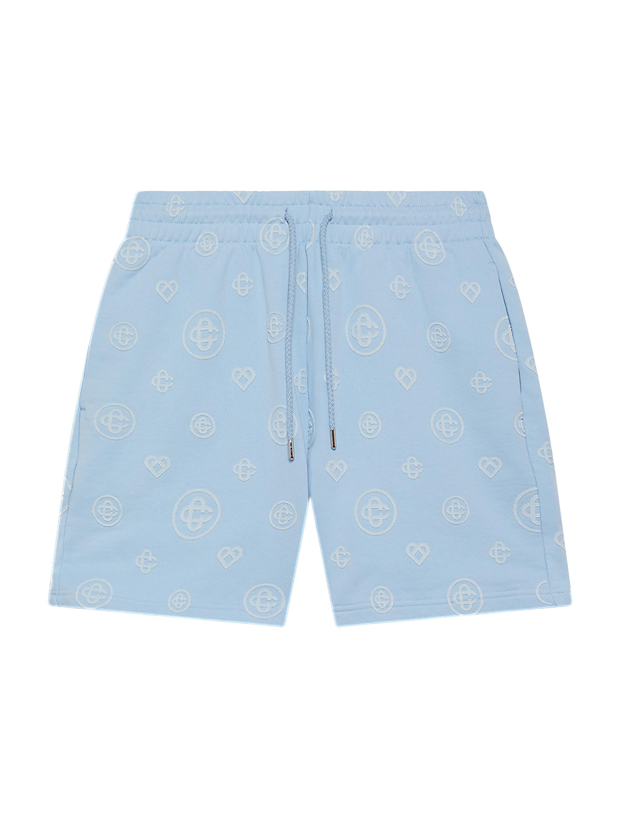 Casablanca Men's Applique Monogram Sweat Shorts - Cerulean Loopback