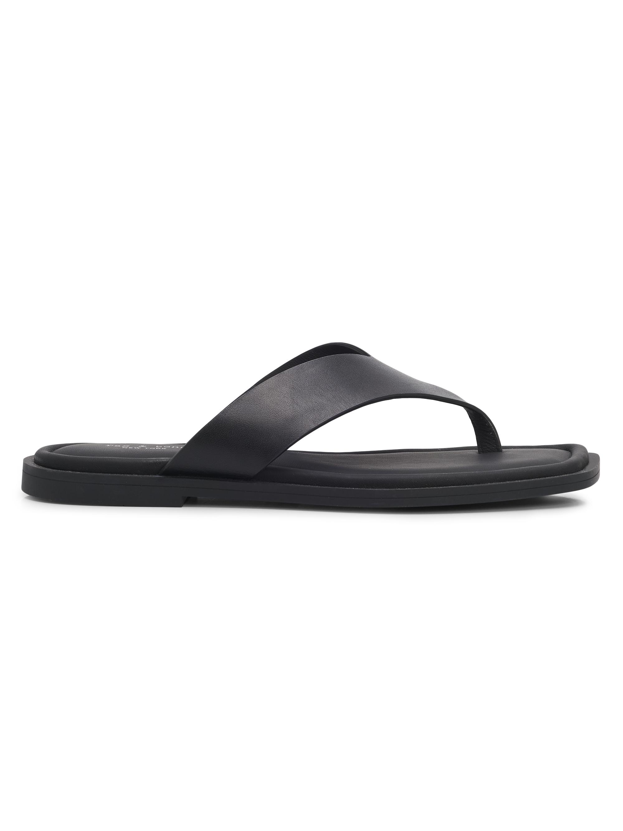 rag & bone Women's Gracie Leather Flat Sandals - Black