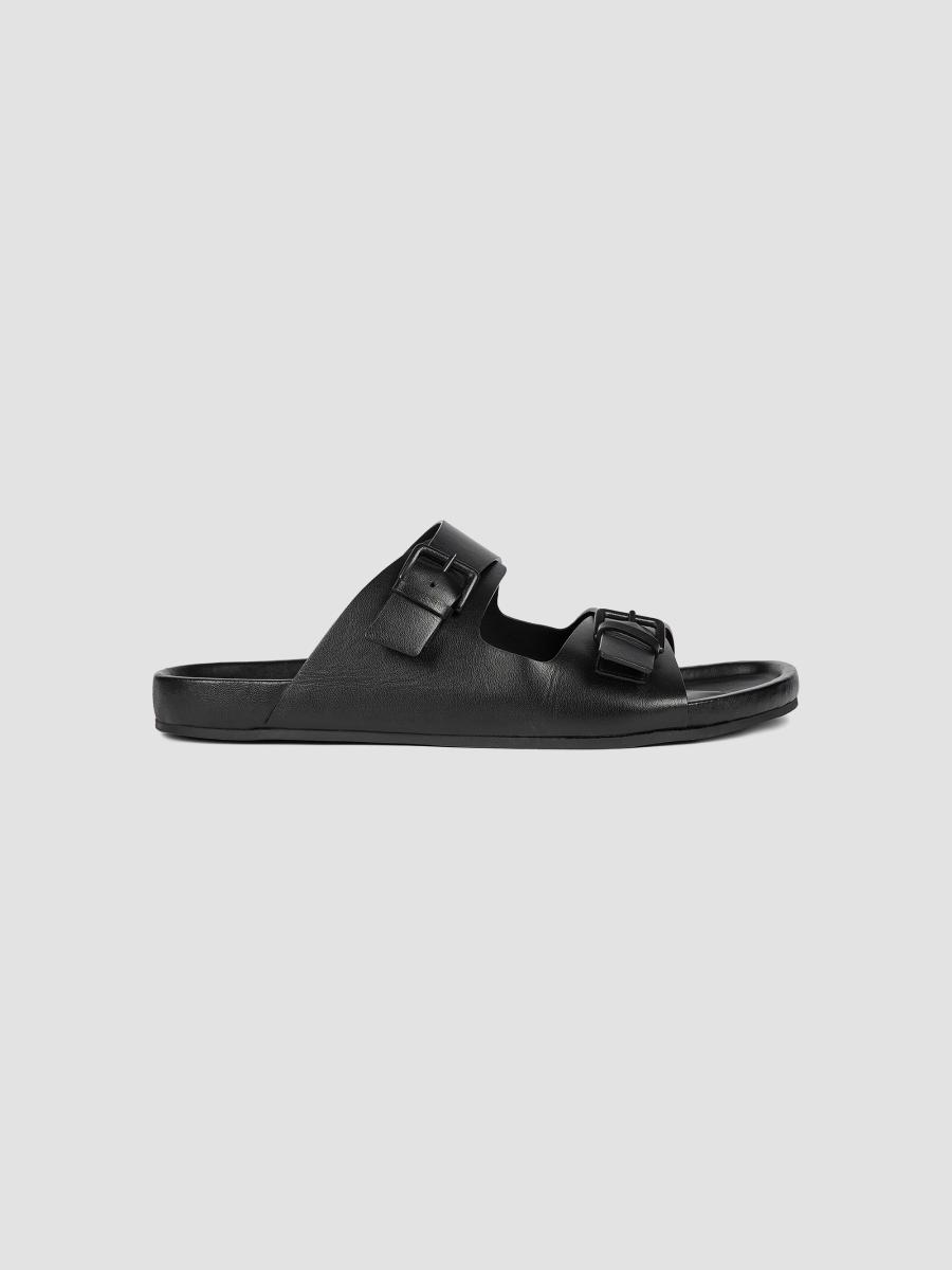AMI Paris Double Buckle Leather Sandals | Saks Fifth Avenue