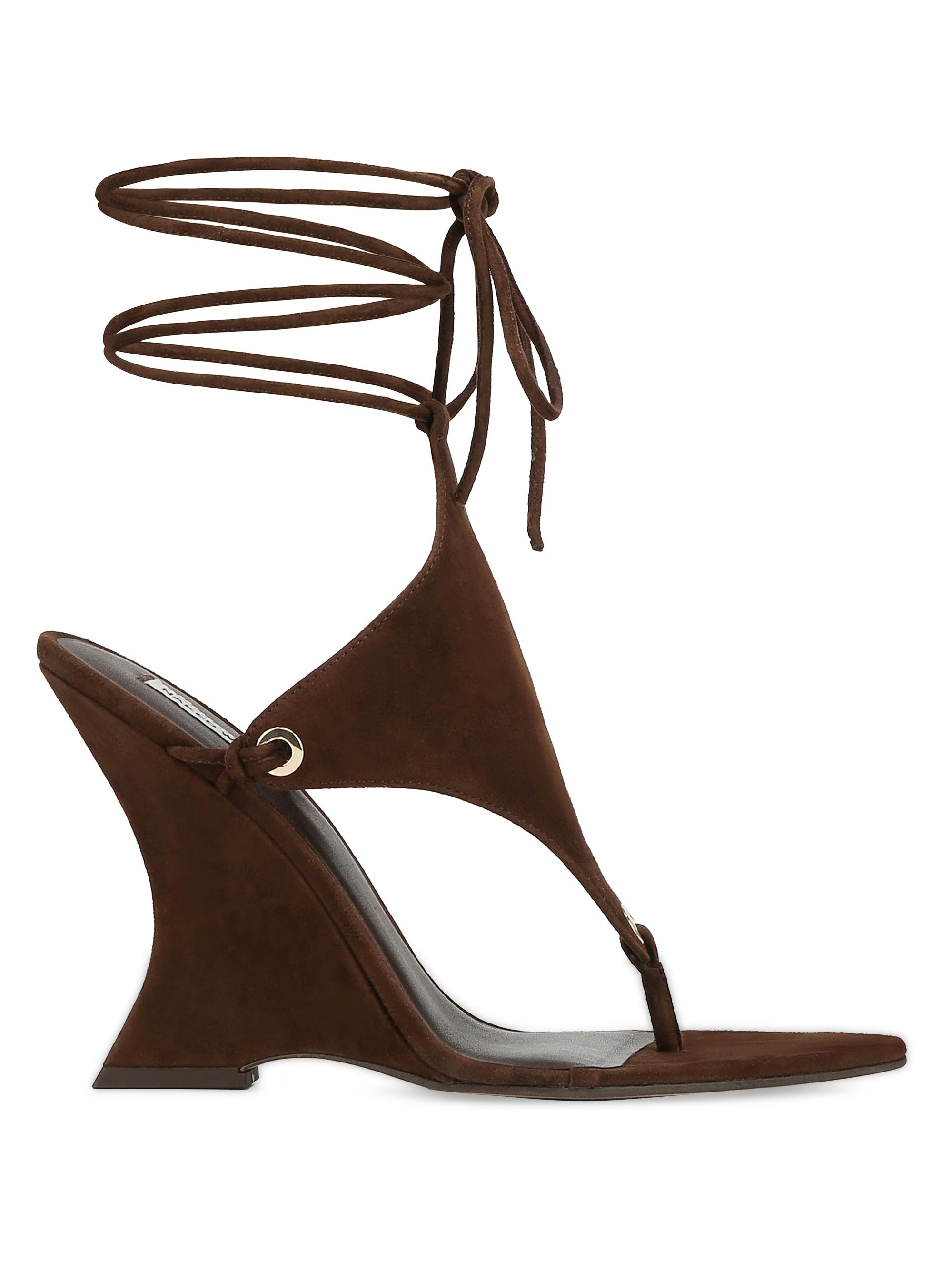 Naked Wolfe Women's Rampage Suede Wedge Heels - Brown