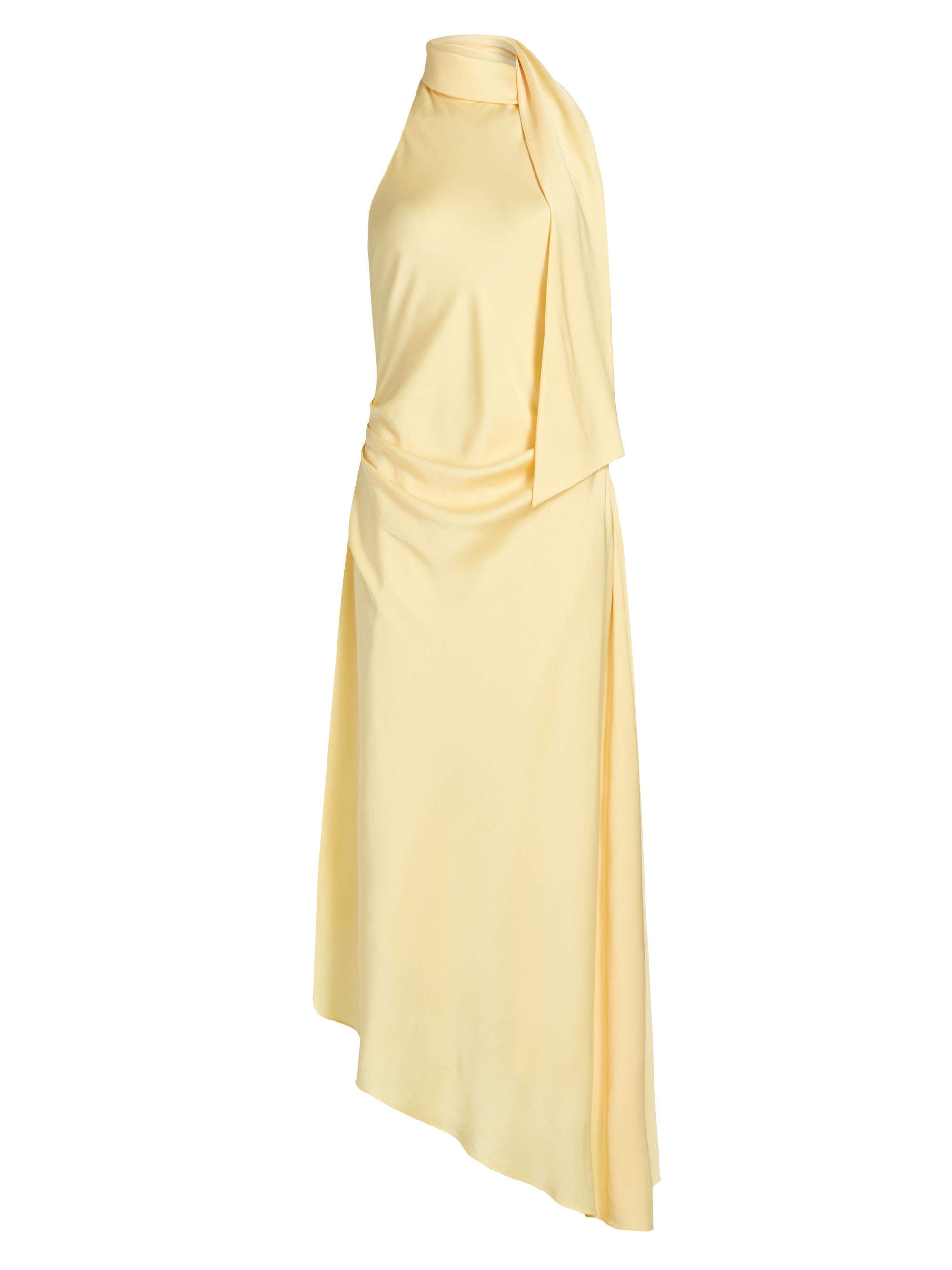 SIMKHAI Women's Monica Asymmetric Satin Midi-Dress - Buttercream