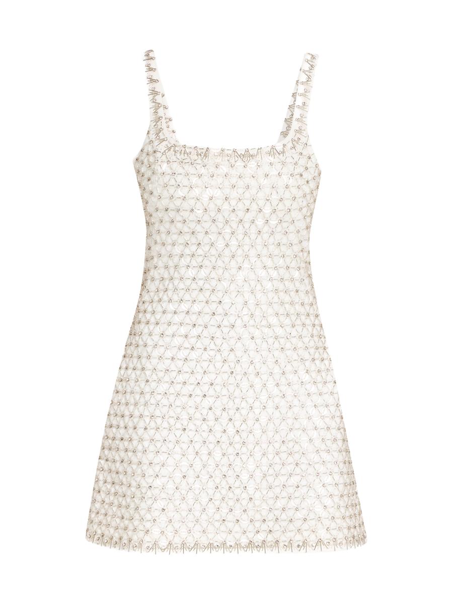 simkhai ziva embellished mini dress SIMKHAI Women's Ziva Sleeveless Embellished Mini Dress - White