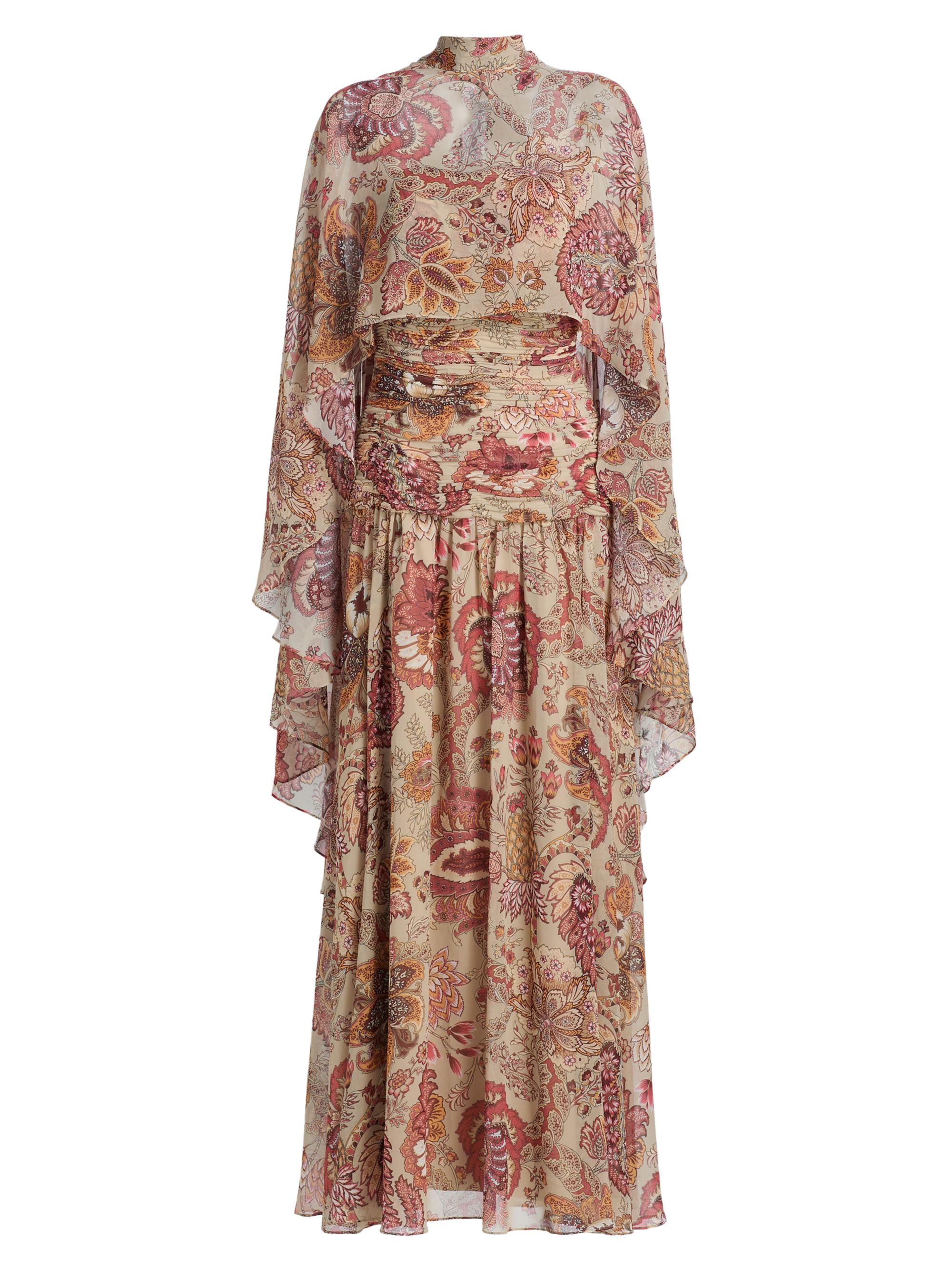Ungaro Women's Gretchen Printed Cape Drop-Waist Dress - Beige Multi