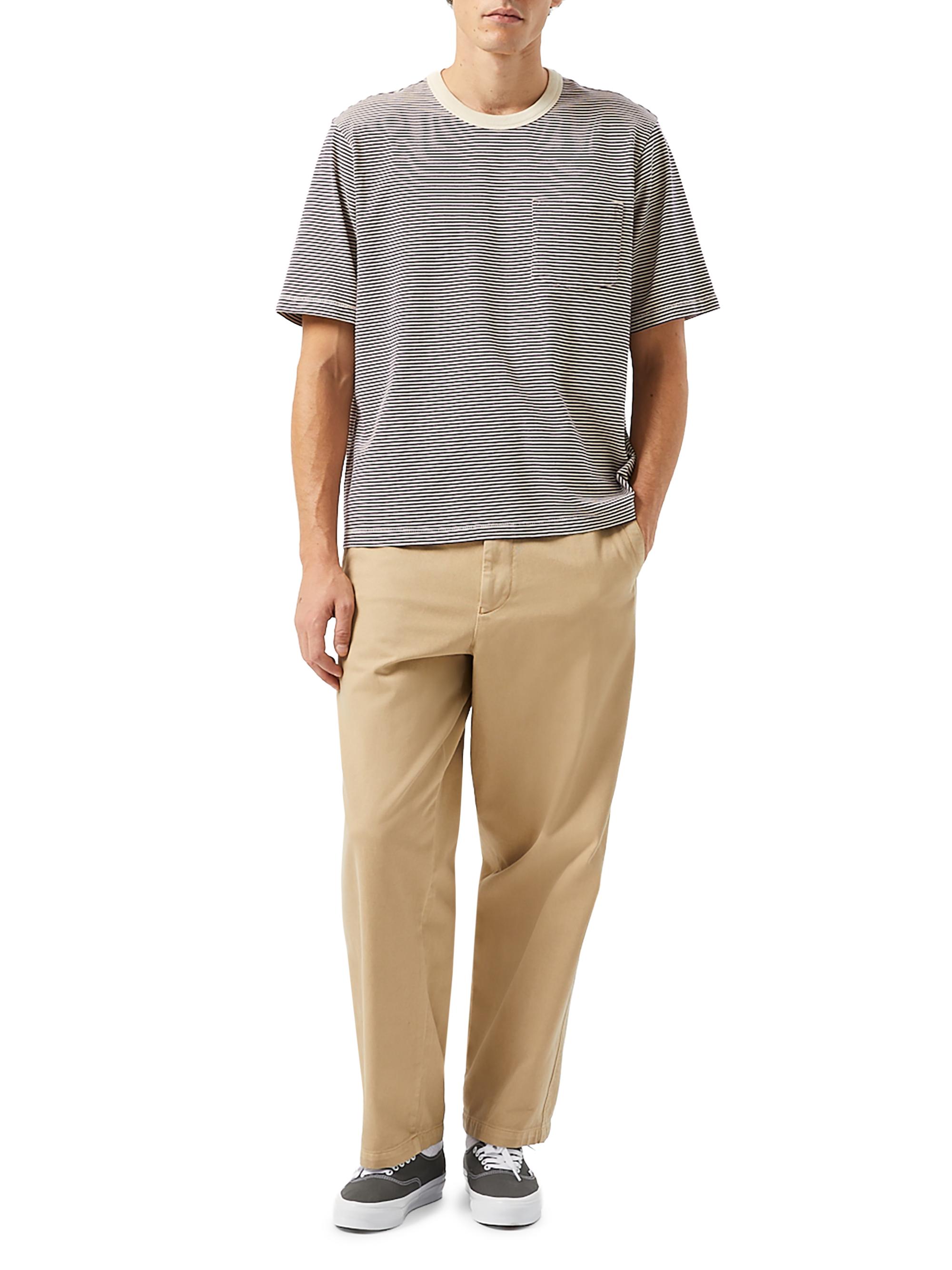 Corridor Men's Striped Cotton T-Shirt - Plum | Thumbnail 2