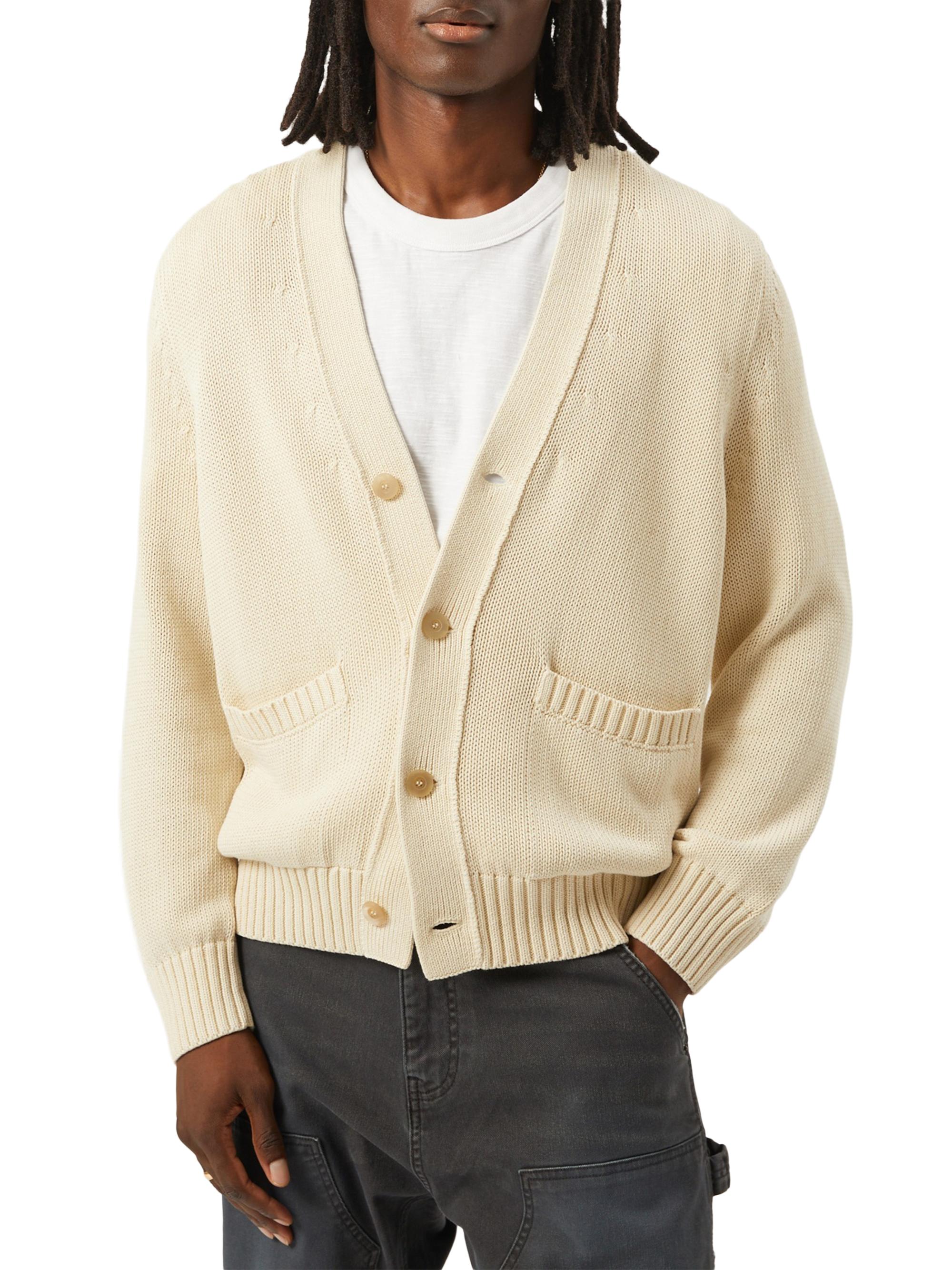 Corridor Men's Vintage Wash Cotton Cardigan - Natural