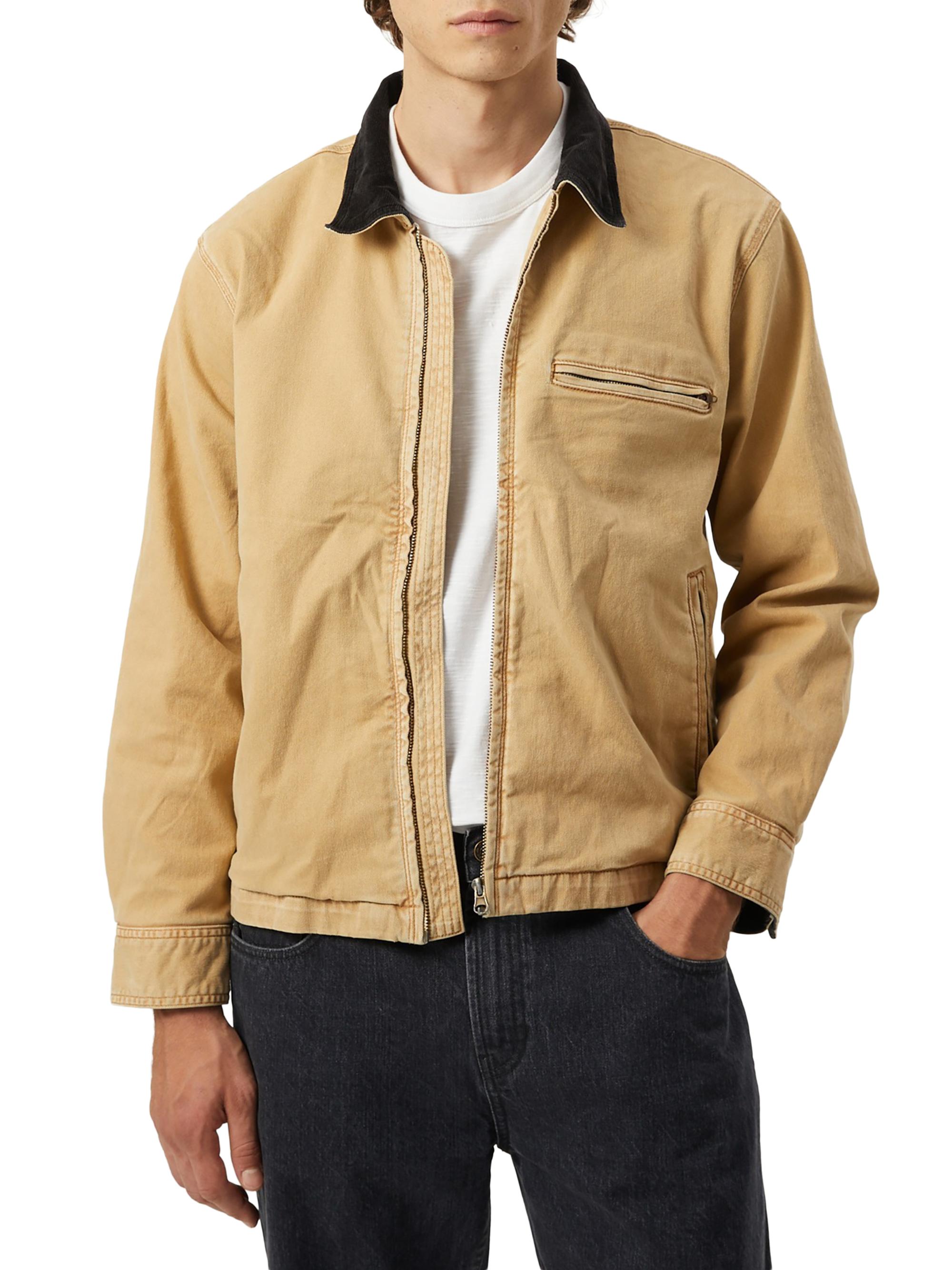 Corridor Men's Zip-Front Stretch-Cotton Utility Jacket - Tan