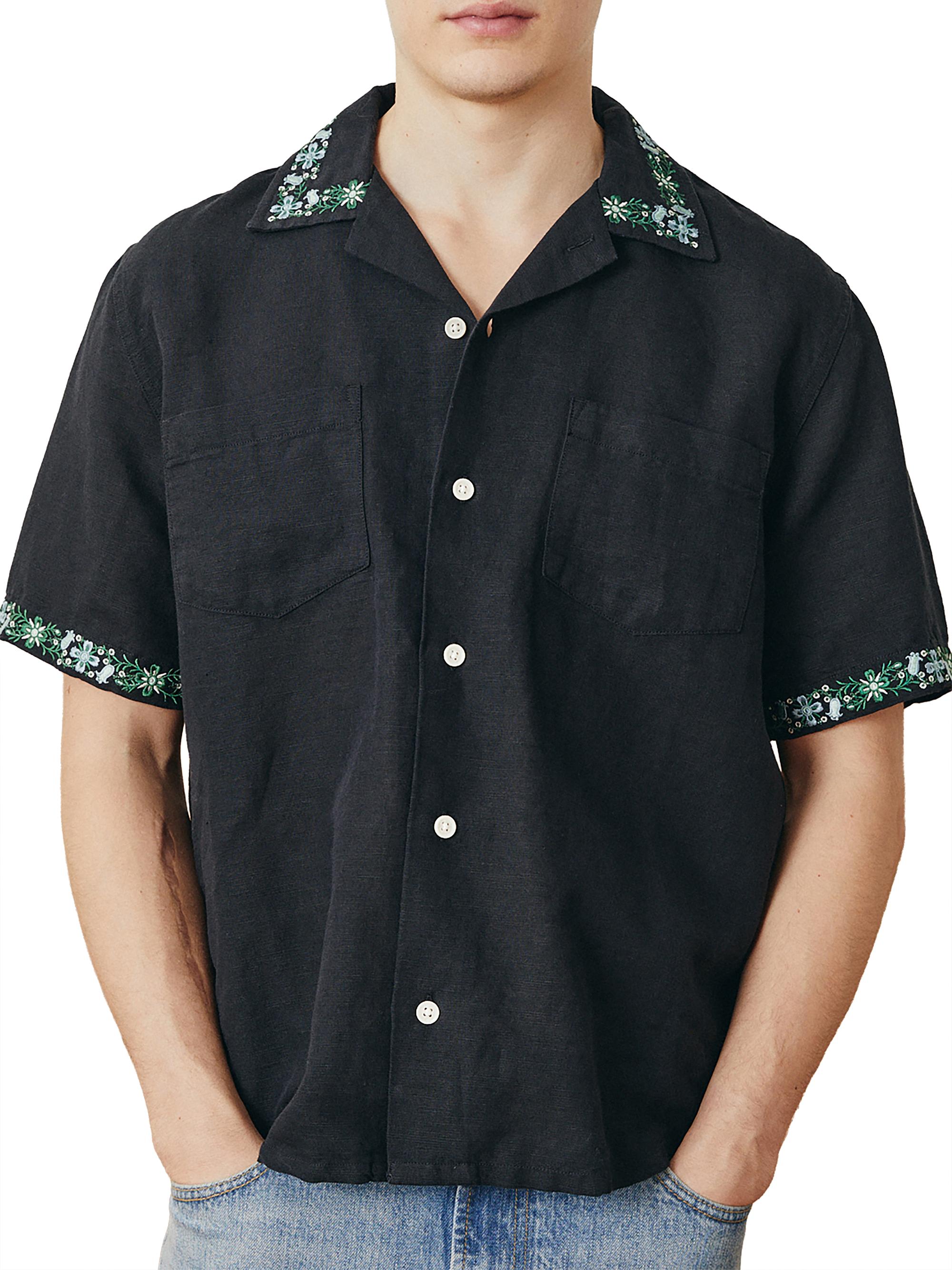 Corridor Men's Harmony Embroidered Short-Sleeve Shirt - Black