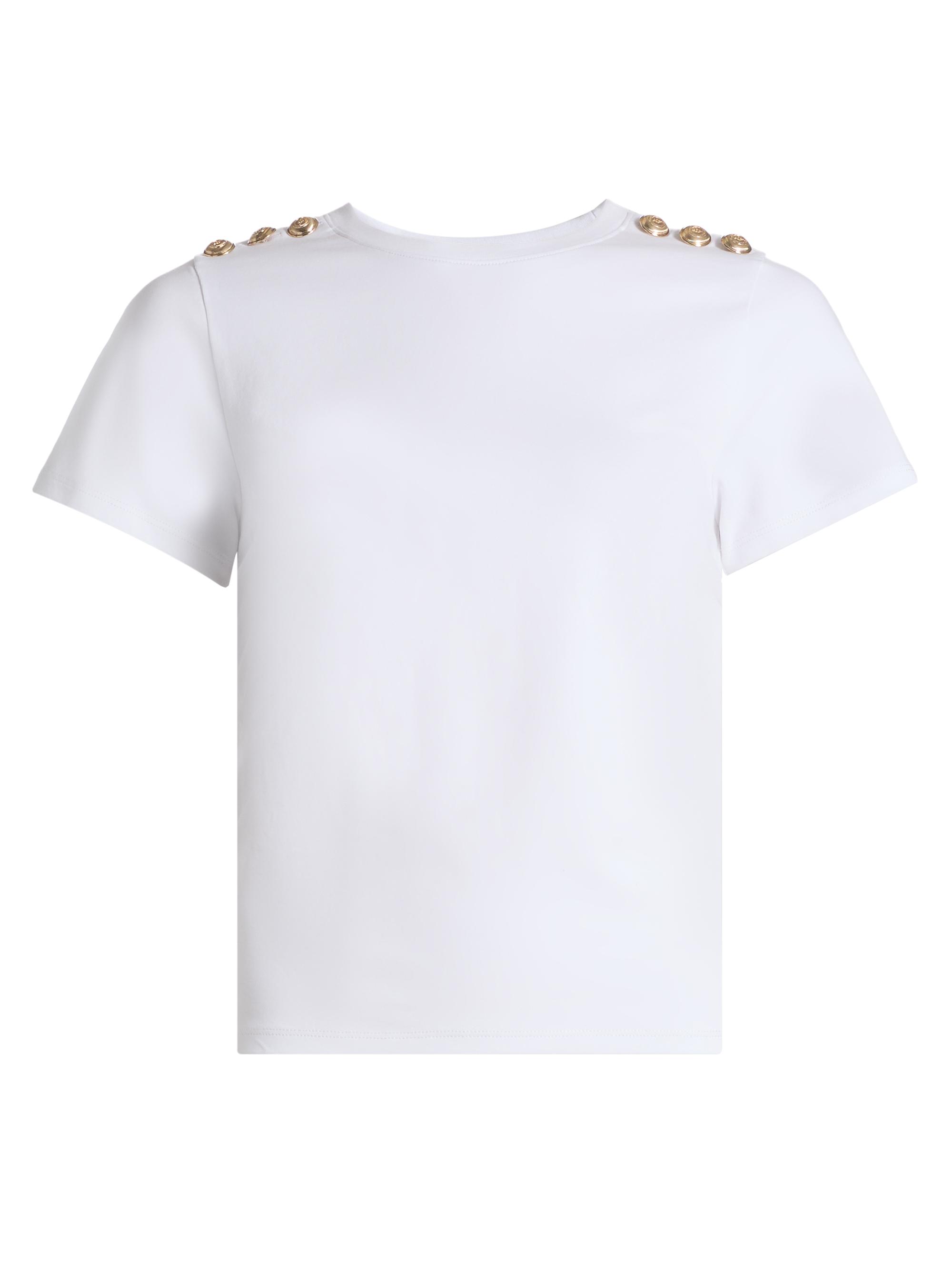 ALICE + OLIVIA Ramona Pointelle Polo Shirt | Saks Fifth Avenue