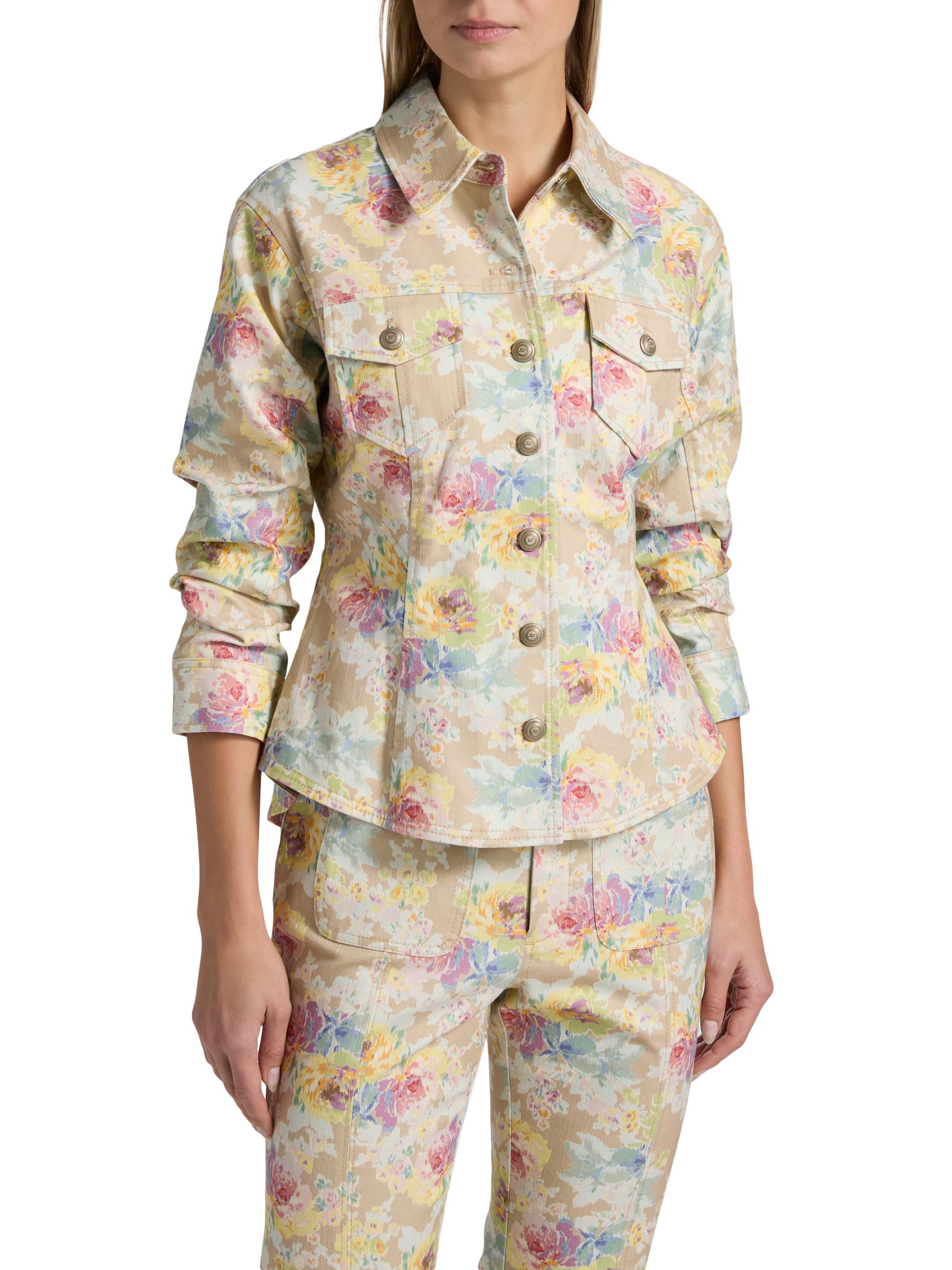 Cinq à Sept Ikat Bouquet Canyon Floral Denim Jacket | Saks Fifth
