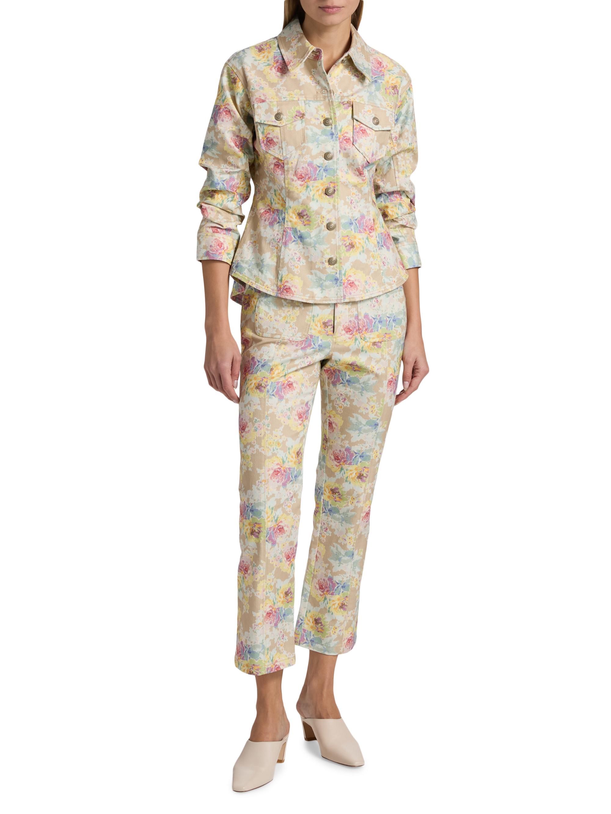 Cinq à Sept Ikat Bouquet Canyon Floral Denim Jacket | Saks Fifth