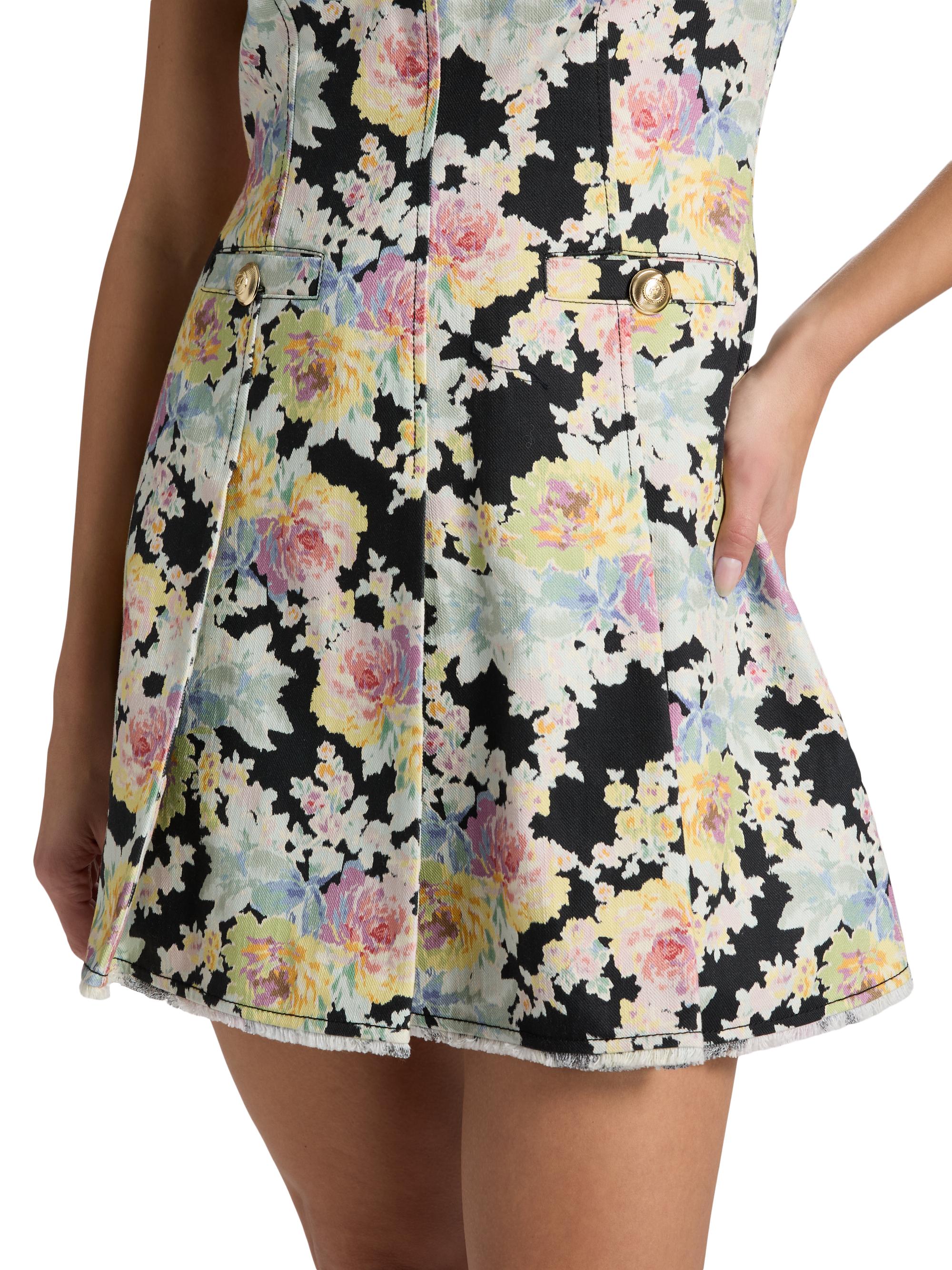 Cinq à Sept Ikat Bouquet Nova Floral Denim Minidress | Saks Fifth