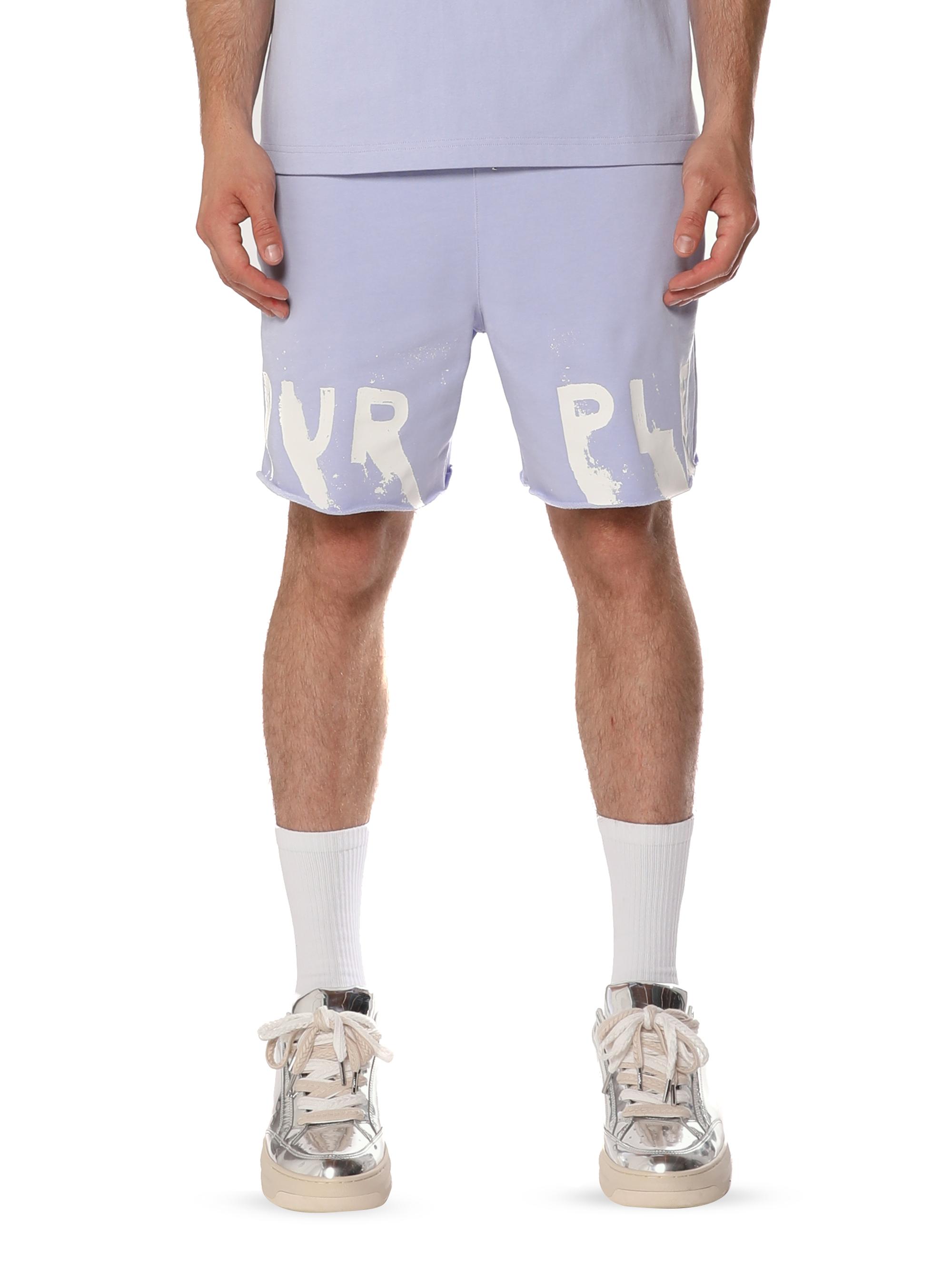 Purple Brand Men's Logo Fleece Elasticized Shorts - Purple