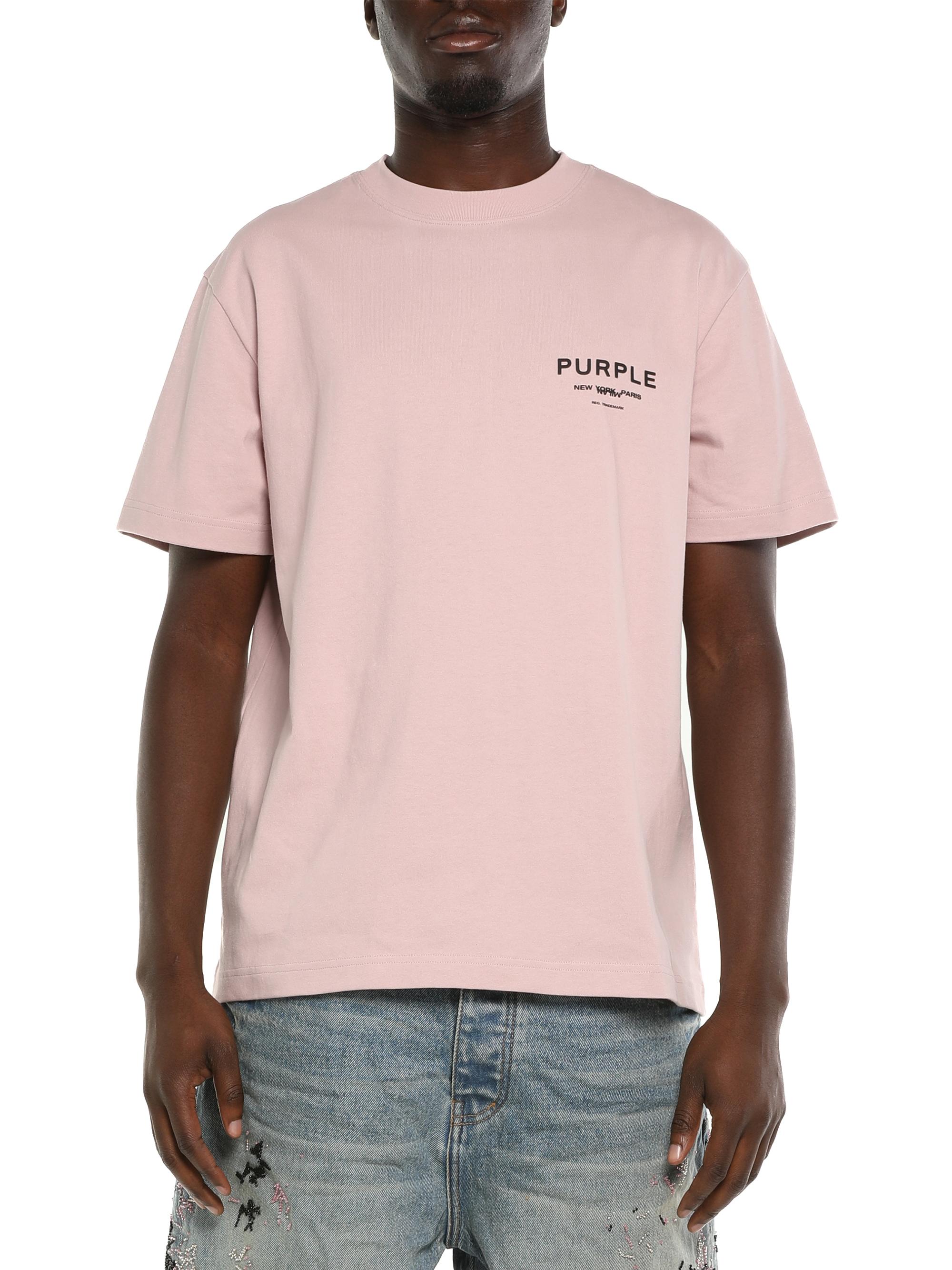 Purple Brand Men's Logo Jersey Crewneck T-Shirt - Pink