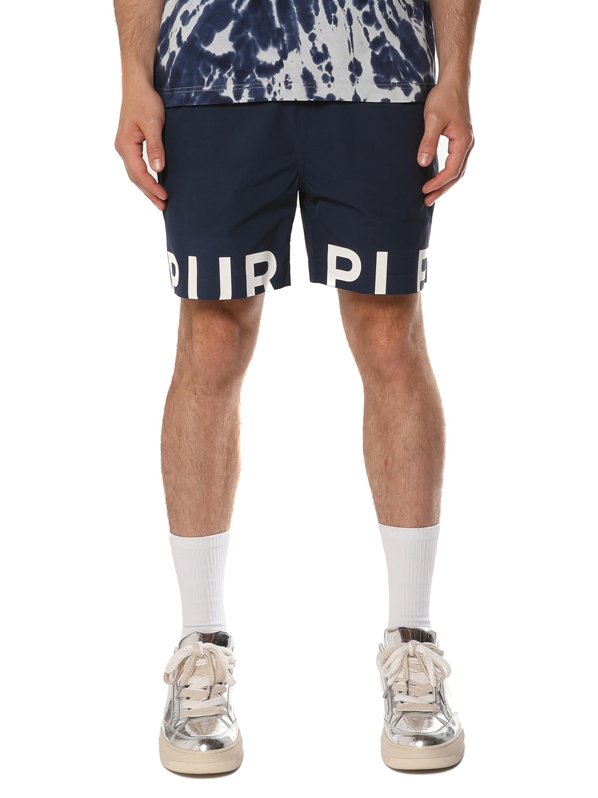 Purple Brand Men's All Around Logo Shorts - Navy