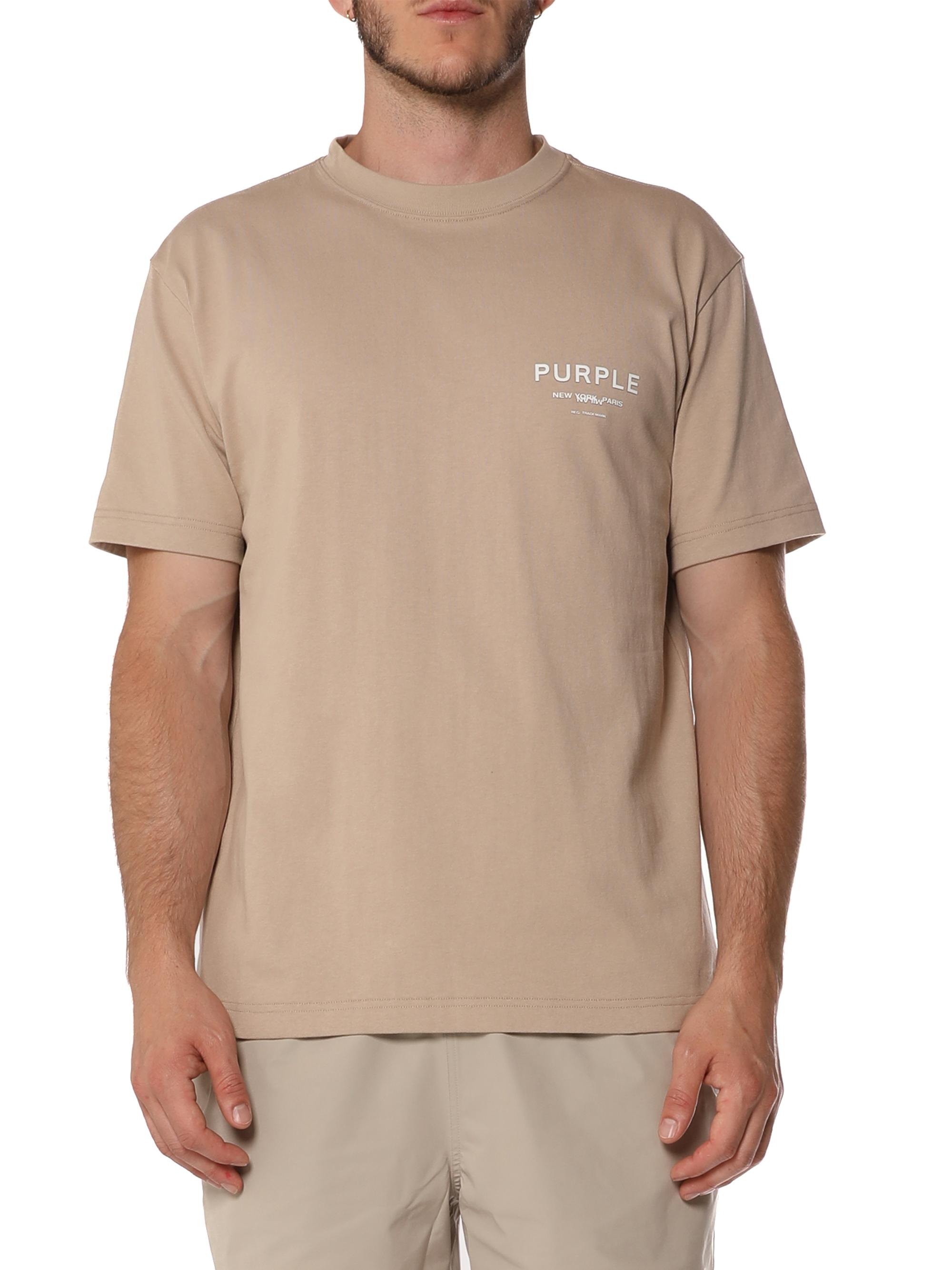 Purple Brand Men's Logo Cotton Crewneck T-Shirt - Brown