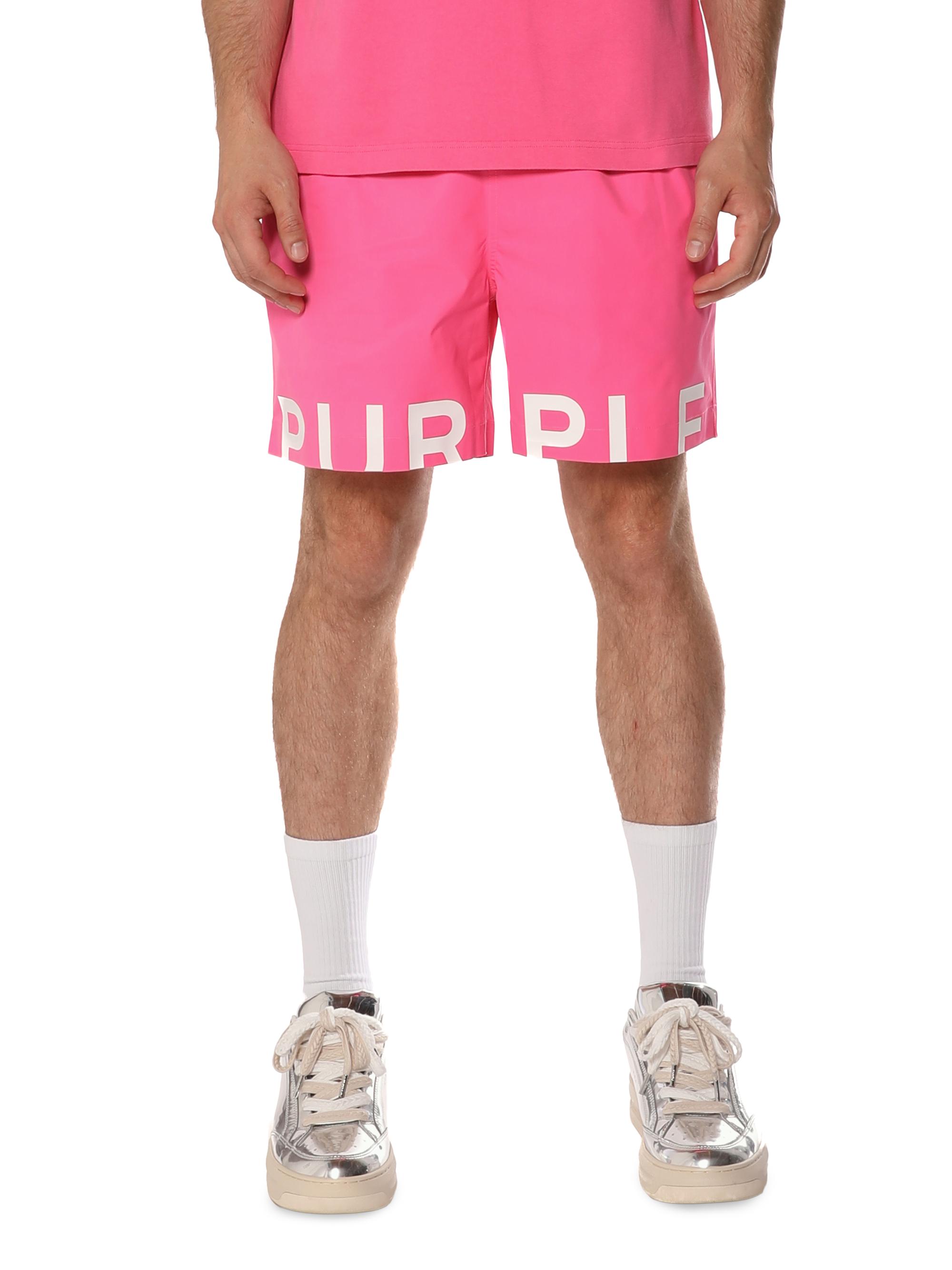 Purple Brand Men's All Around Logo Shorts - Pink