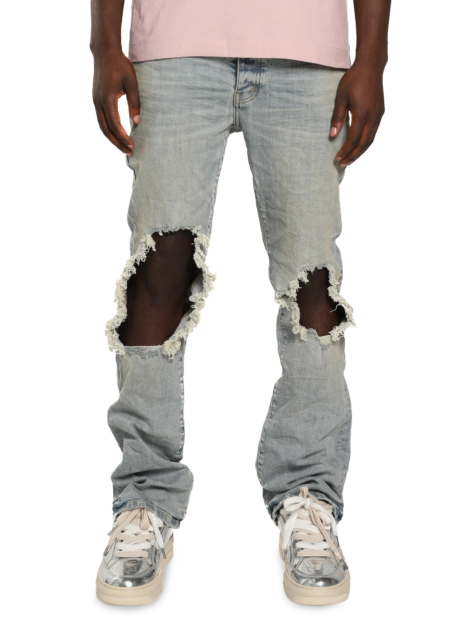 Purple Brand Men's Big Blowout Mid-Rise Flared Jeans - Light Indigo