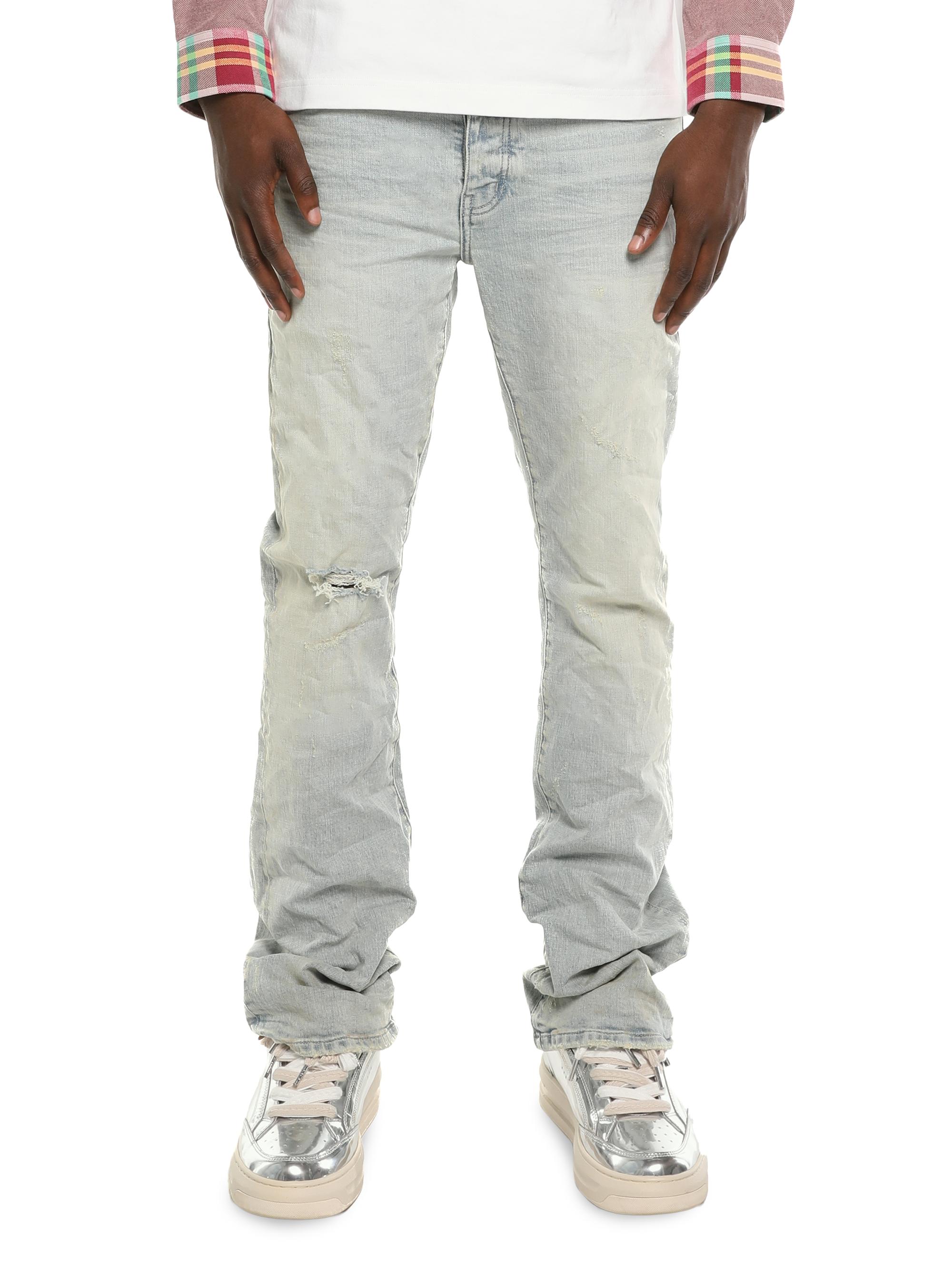 Purple Brand Men's Distressed Stretch-Skinny Jeans - Light Indigo