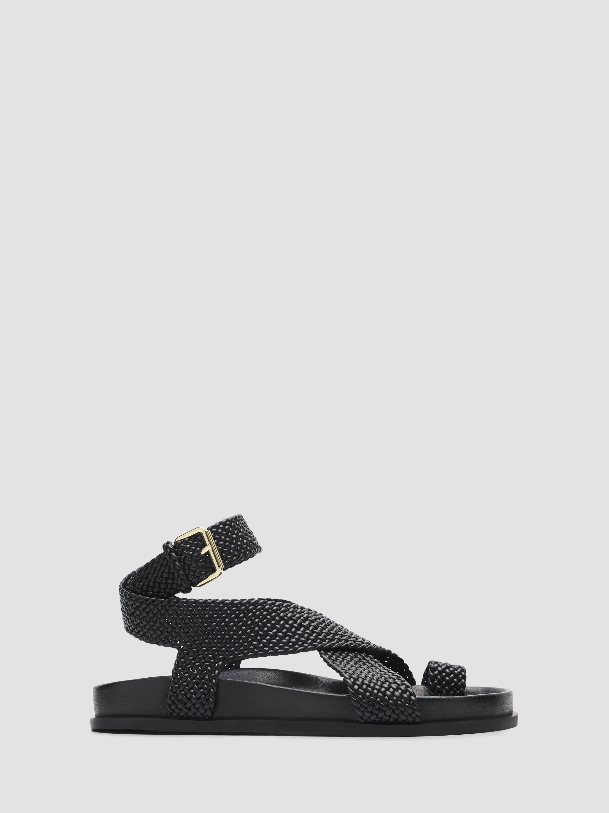 A.Emery Women's Jalen Woven Leather Sandals - Black Woven | Thumbnail 7