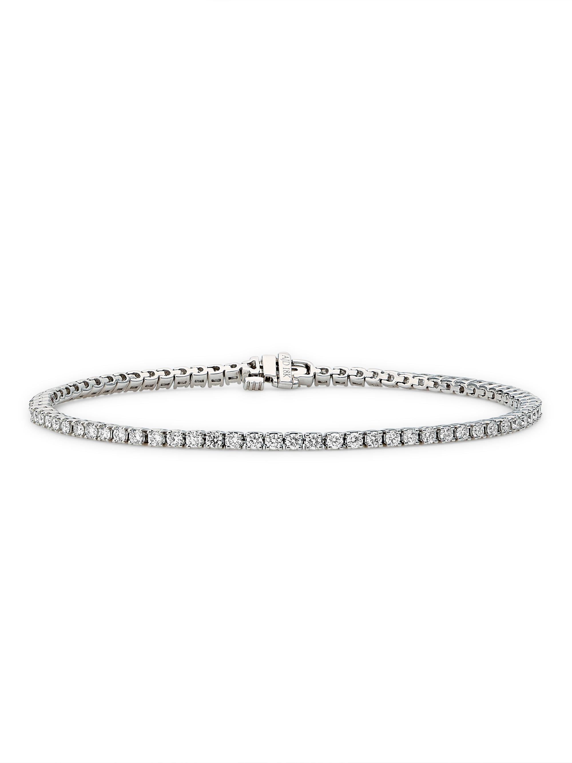 Saks Fifth Avenue Diamonds Women's 18K White Gold & 2.11 TCW Diamond Bracelet - White Gold