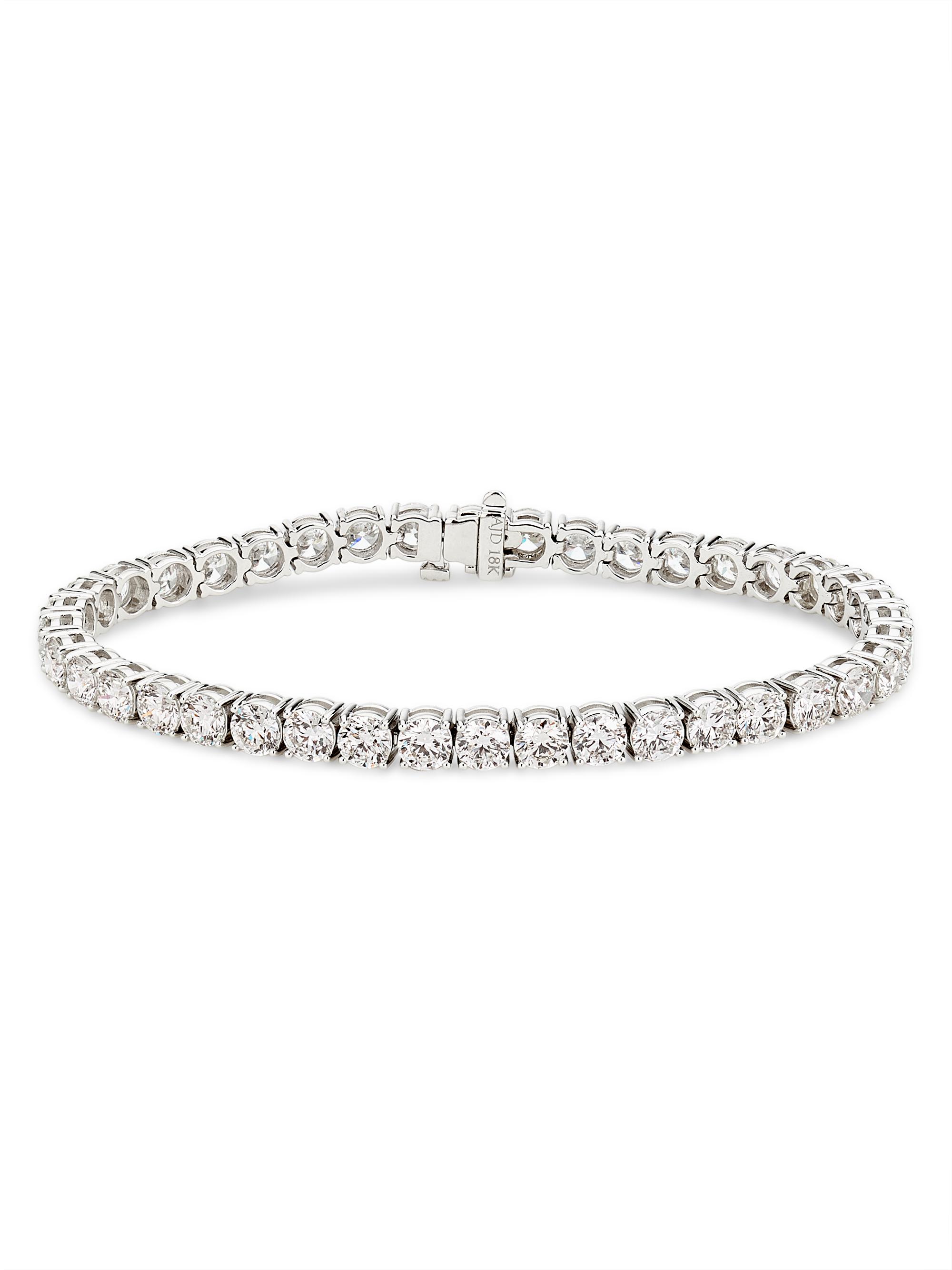Saks Fifth Avenue Diamonds Women's 18K White Gold & 13.20 TCW Diamond Bracelet - White Gold