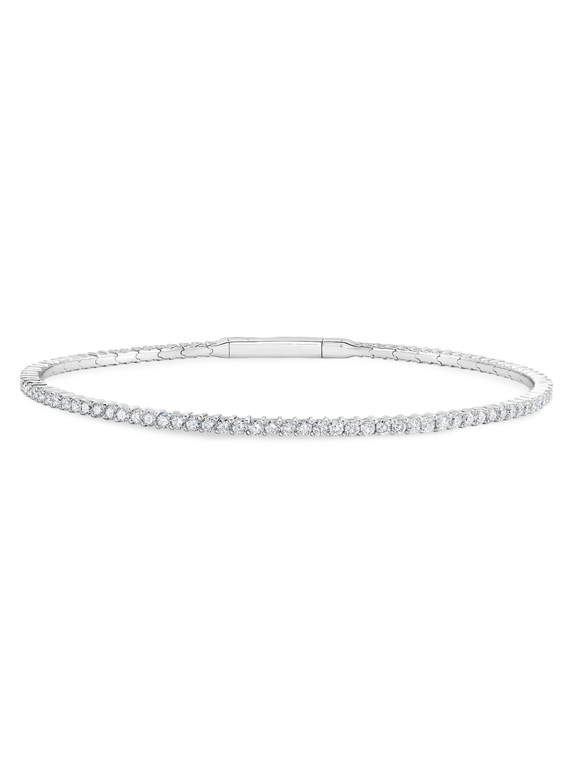 Saks Fifth Avenue Diamonds Women's 18K Gold & 1.64 TCW Diamond Flexible Bangle - Yellow Gold