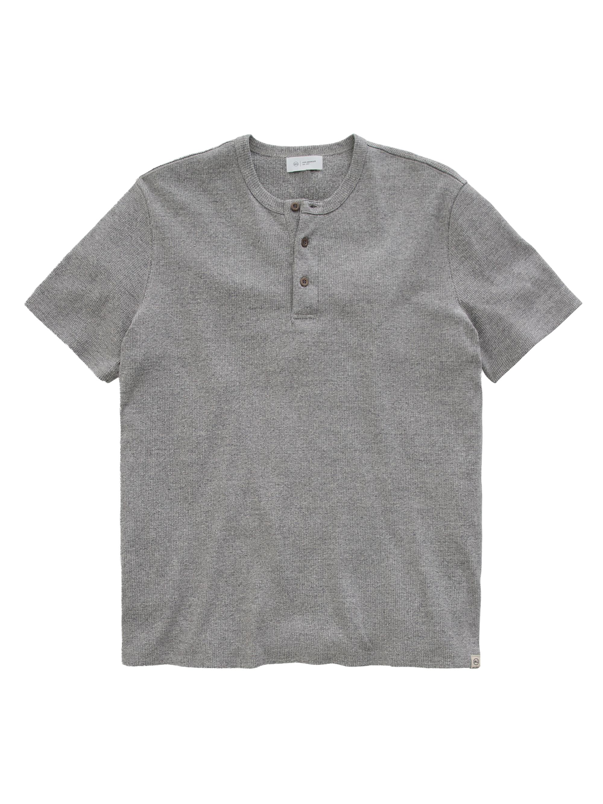 AG Jeans Men's Bryce Cotton-Blend Short-Sleeve Henley - Heather Grey