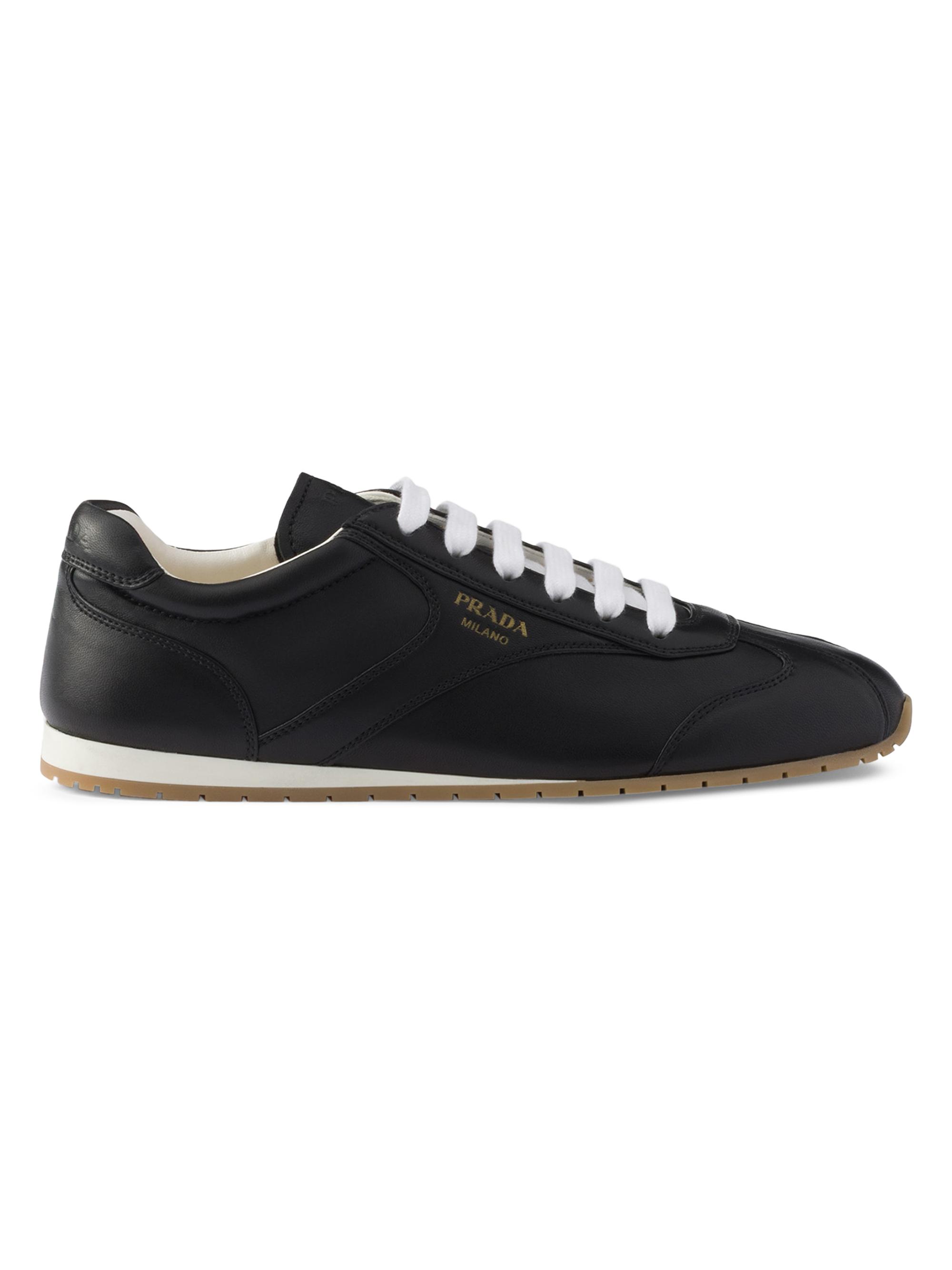 Prada Women's Leather Low-Top Sneaker - Black