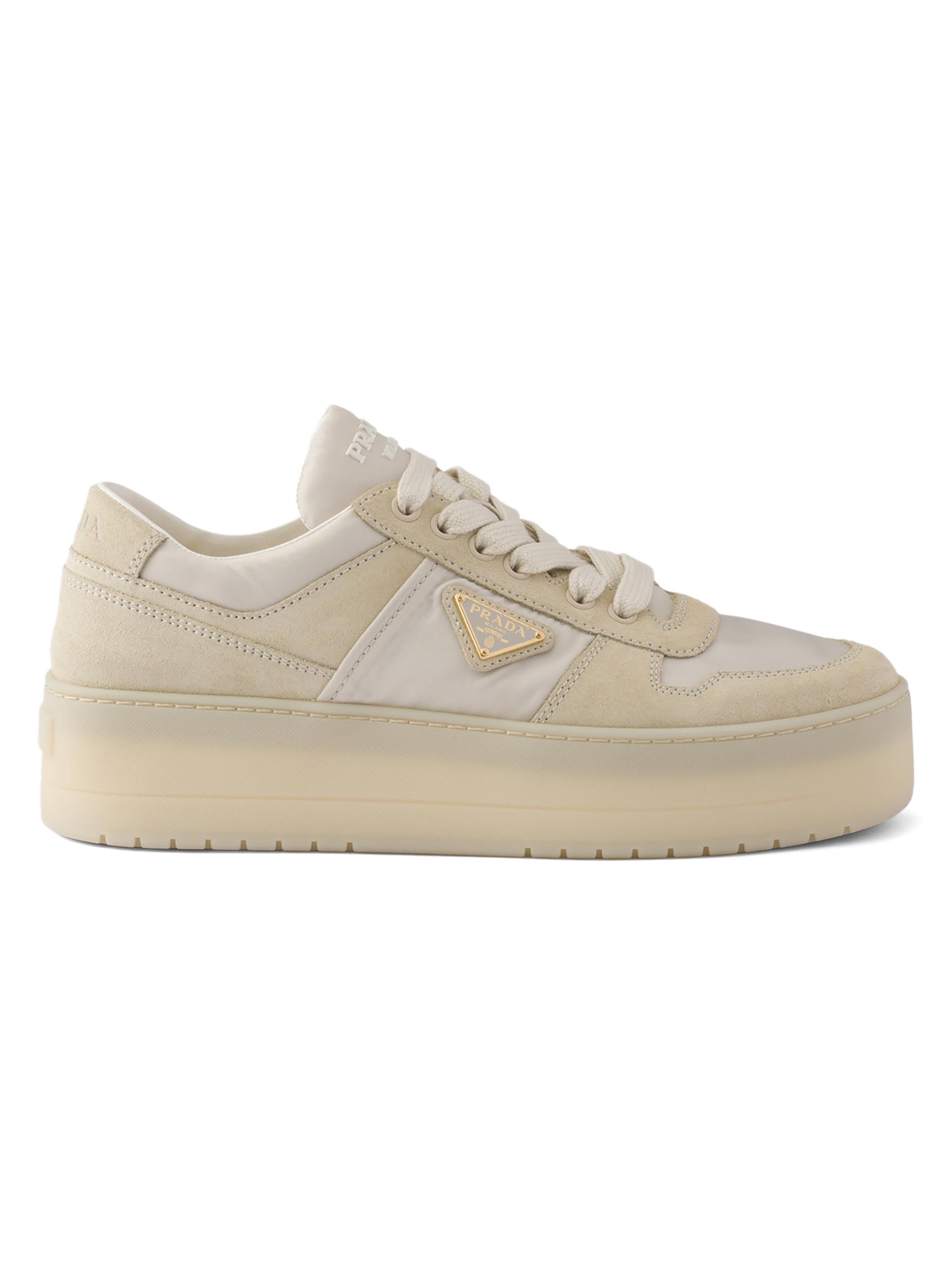 Prada Women's Downtown 50MM Logo Sneakers - Beige Khaki