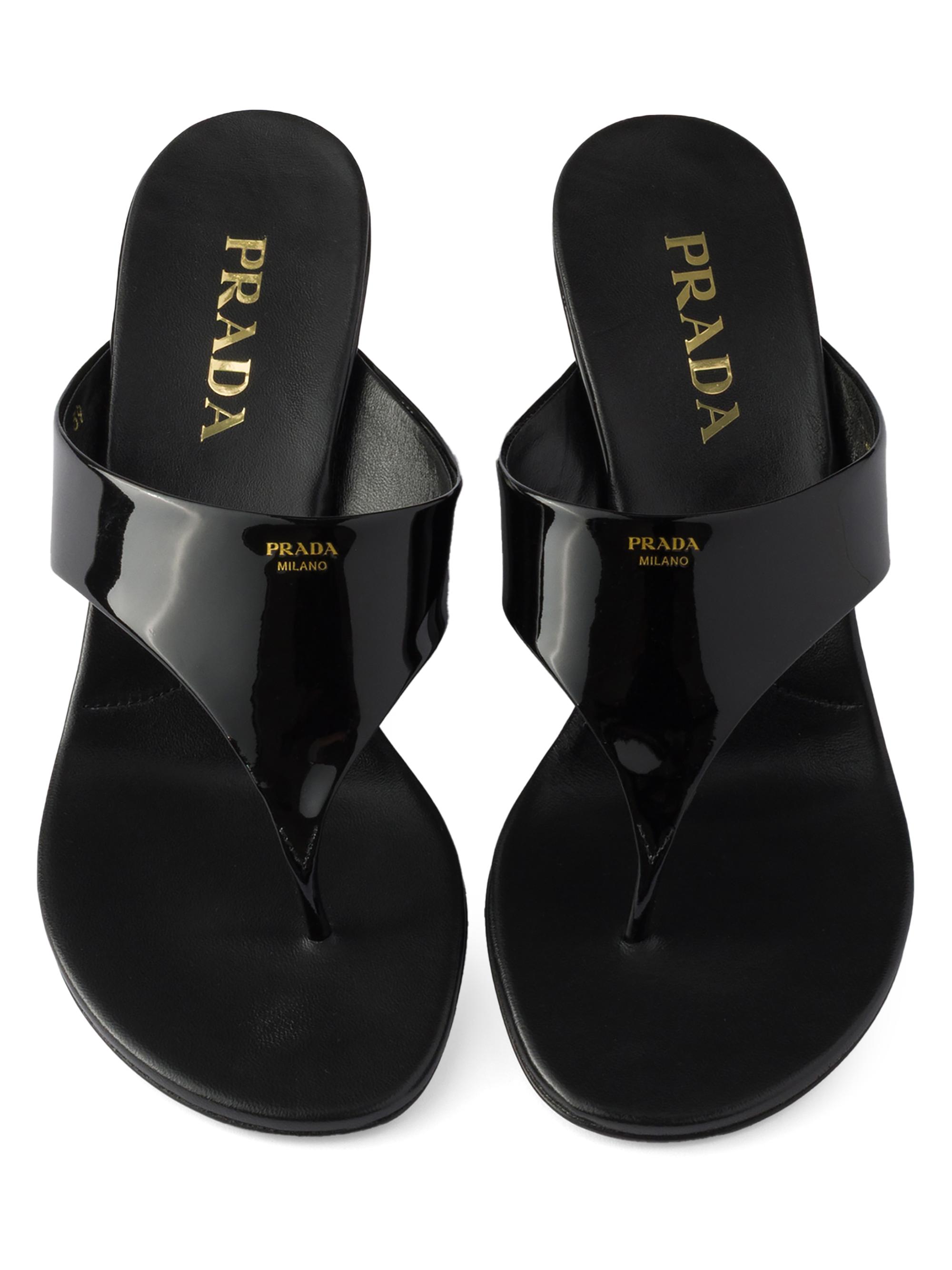 Prada Patent Leather Thong Sandals | Saks Fifth Avenue