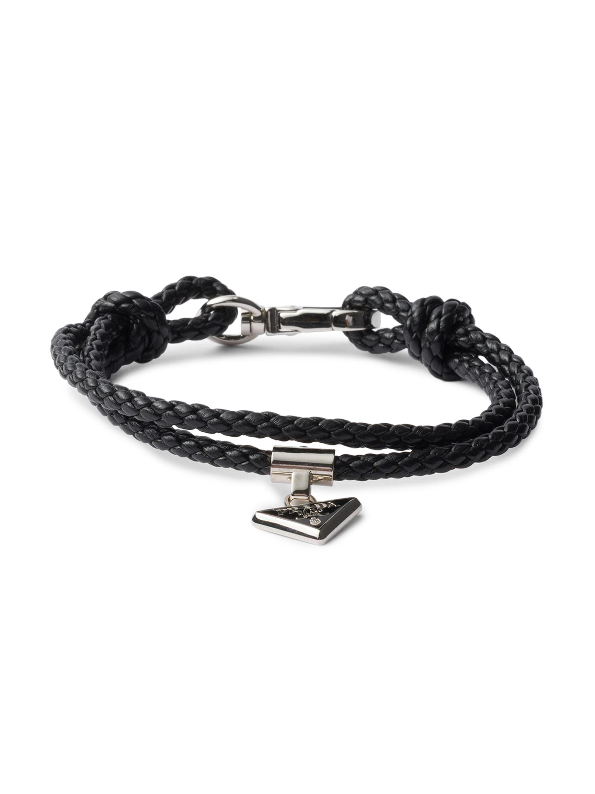 Prada Men's Nappa Leather Bracelet - Black