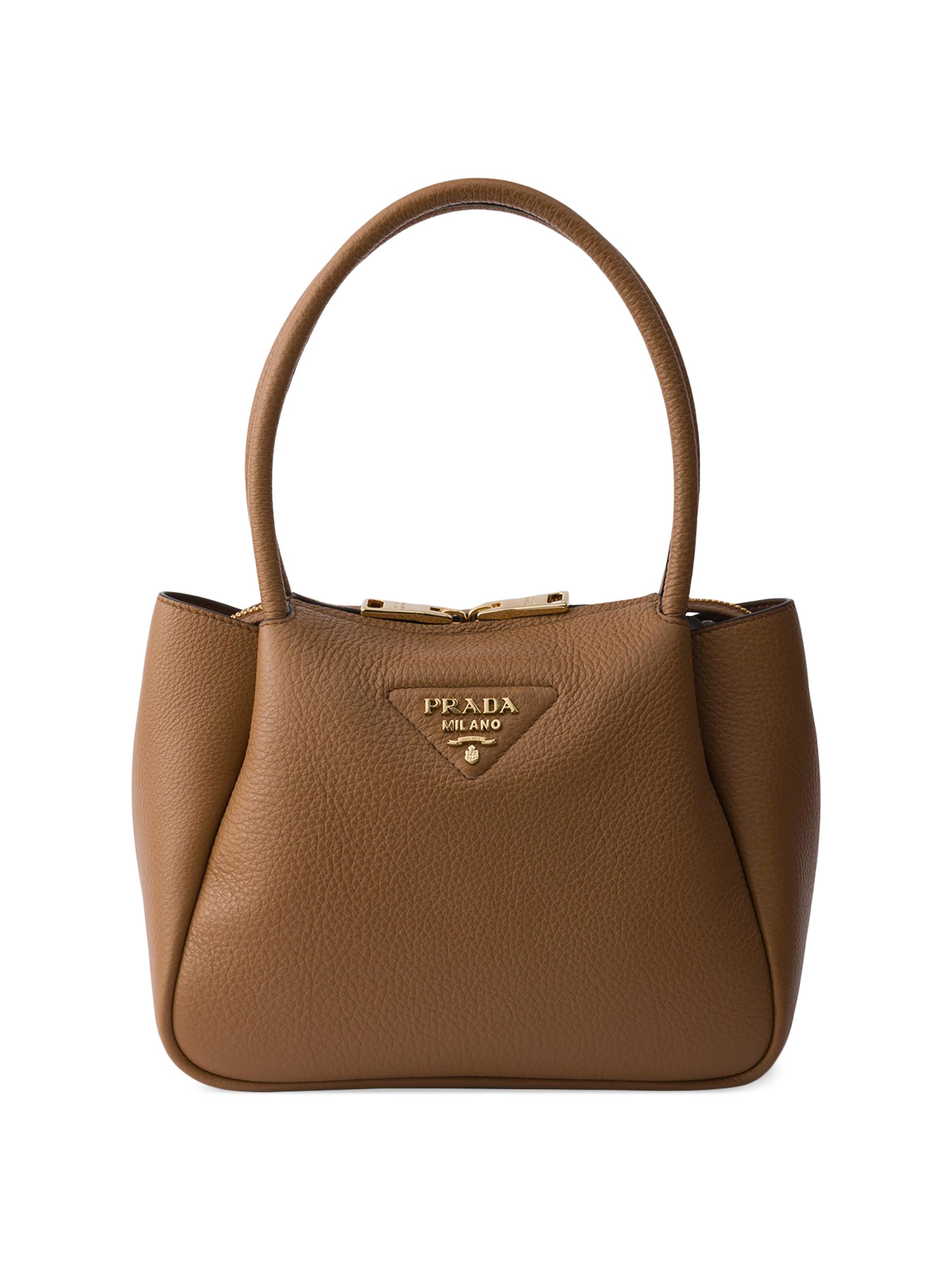 Prada Women's  Leather Top Handle Bag - Brown