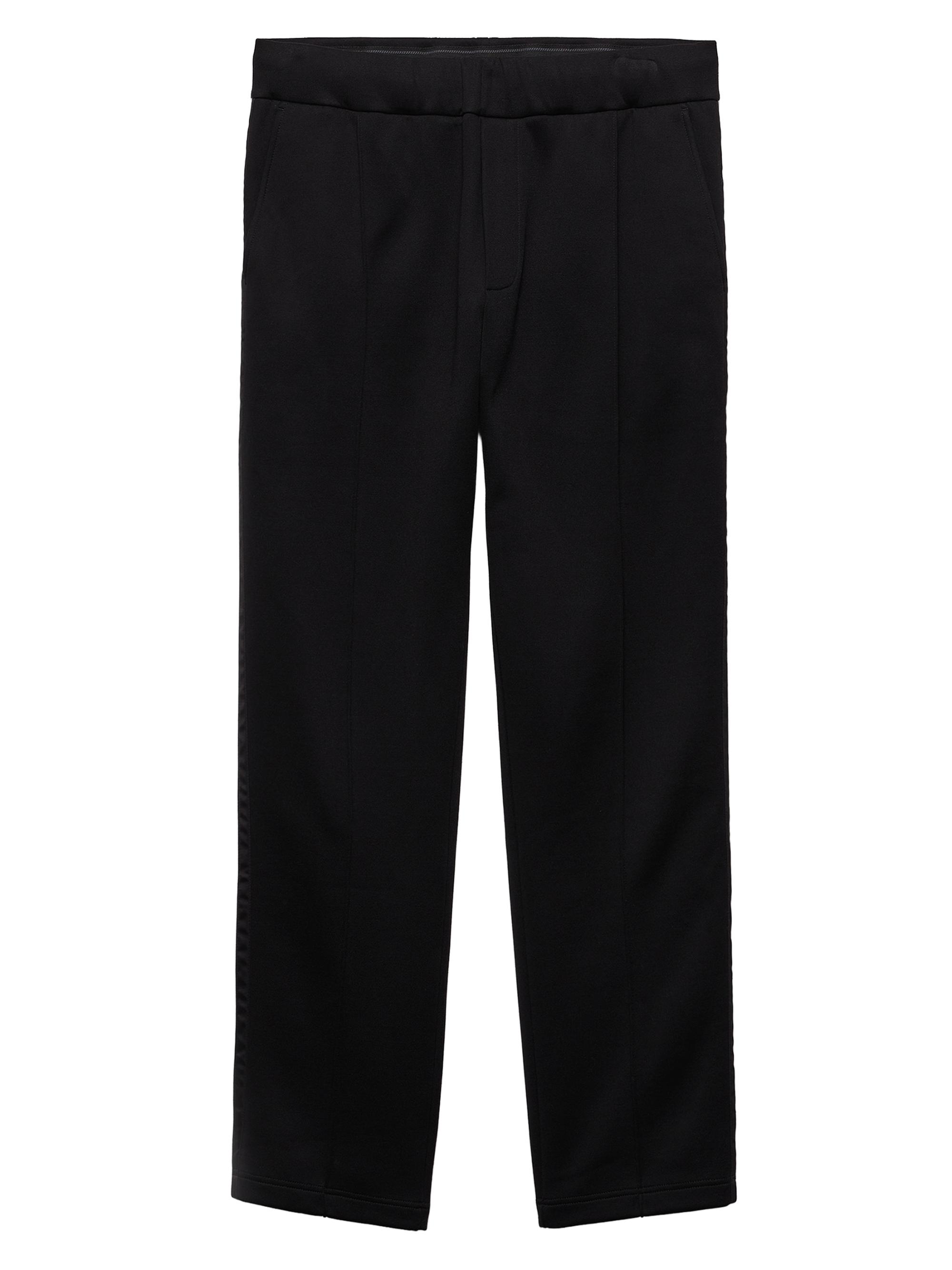 Prada Men's Cotton Fleece Pants with Re-Nylon Details - Black