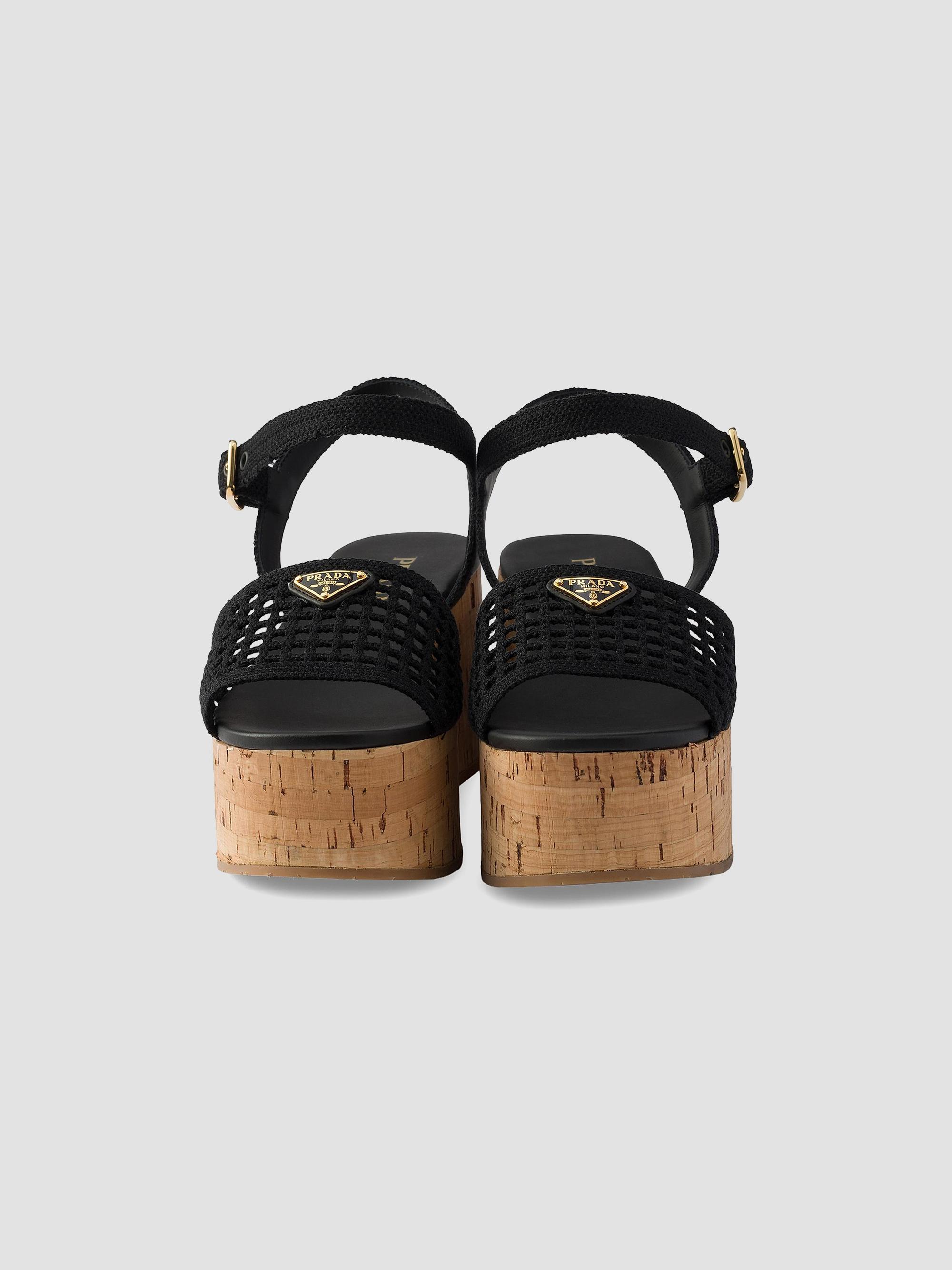 Prada Crochet Wedge Platform Sandals | Saks Fifth Avenue