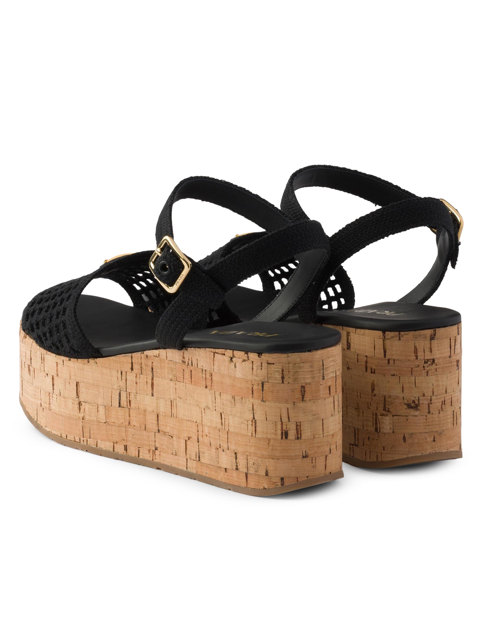 Prada Crochet Wedge Platform Sandals | Saks Fifth Avenue
