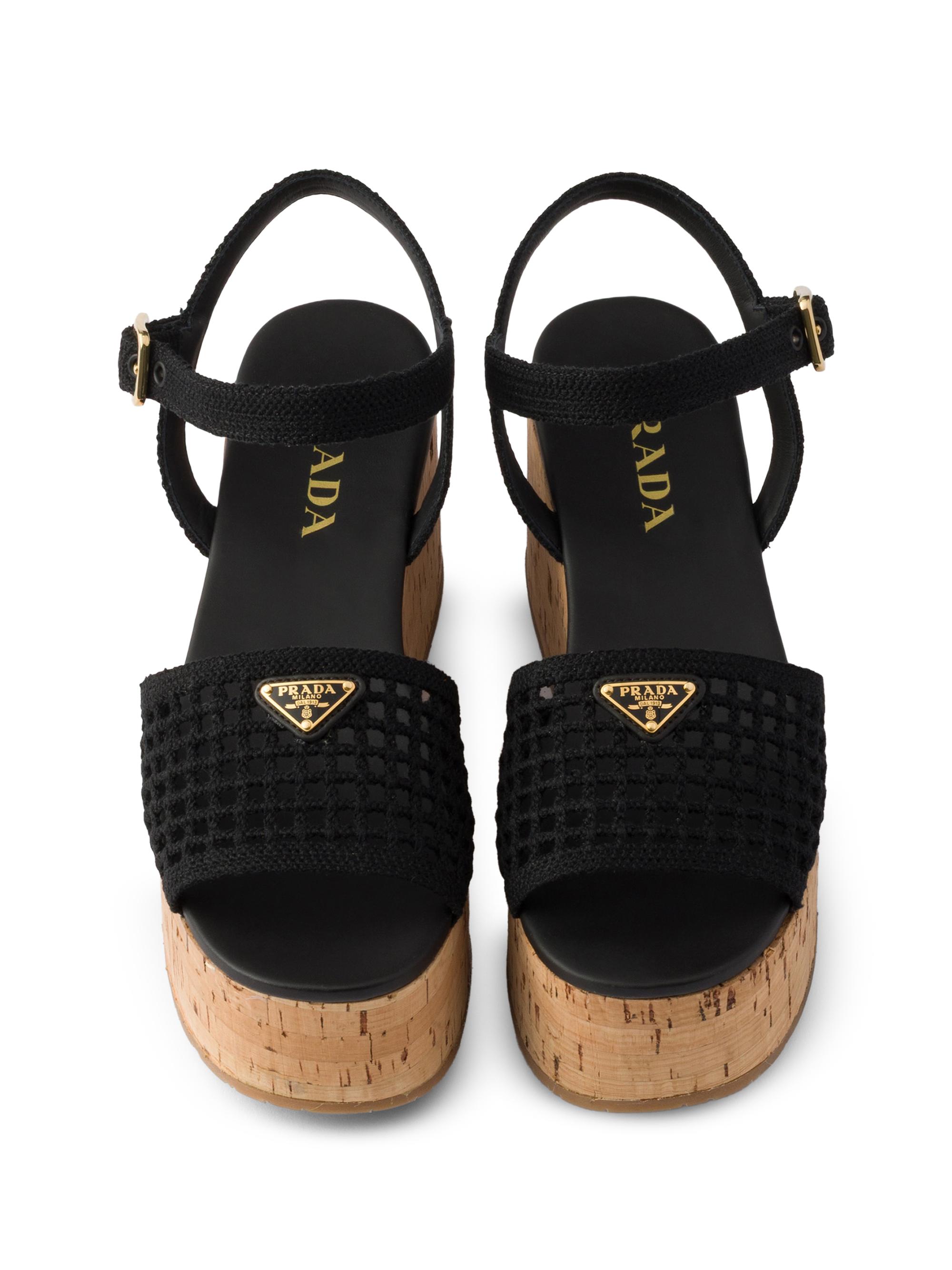 Prada Crochet Wedge Platform Sandals | Saks Fifth Avenue